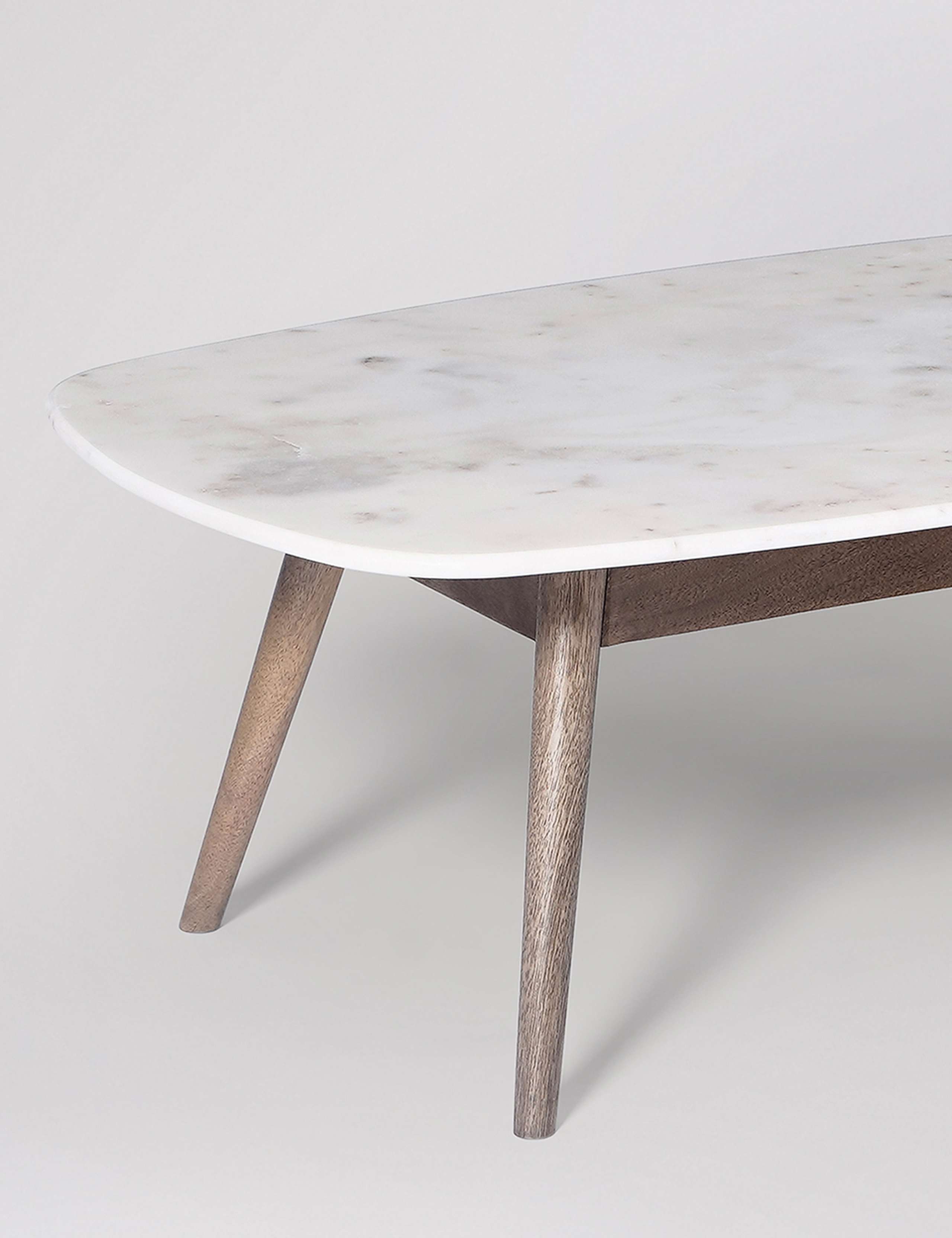 Kasper White Marble Mango Wood Coffee Table 2 of 5