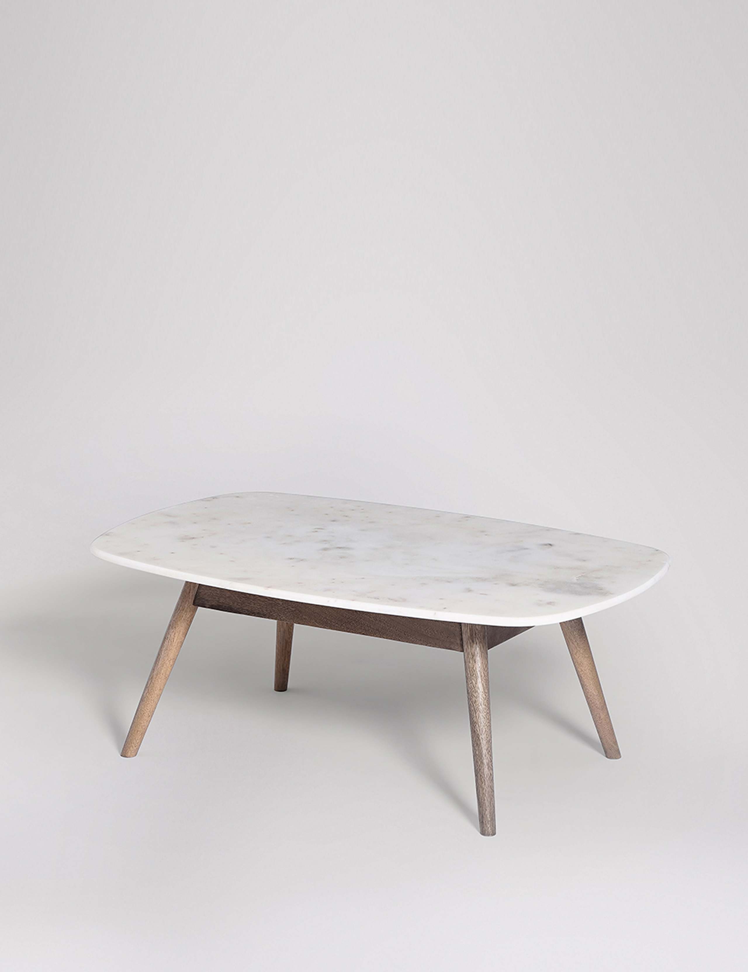 Kasper White Marble Mango Wood Coffee Table 4 of 5