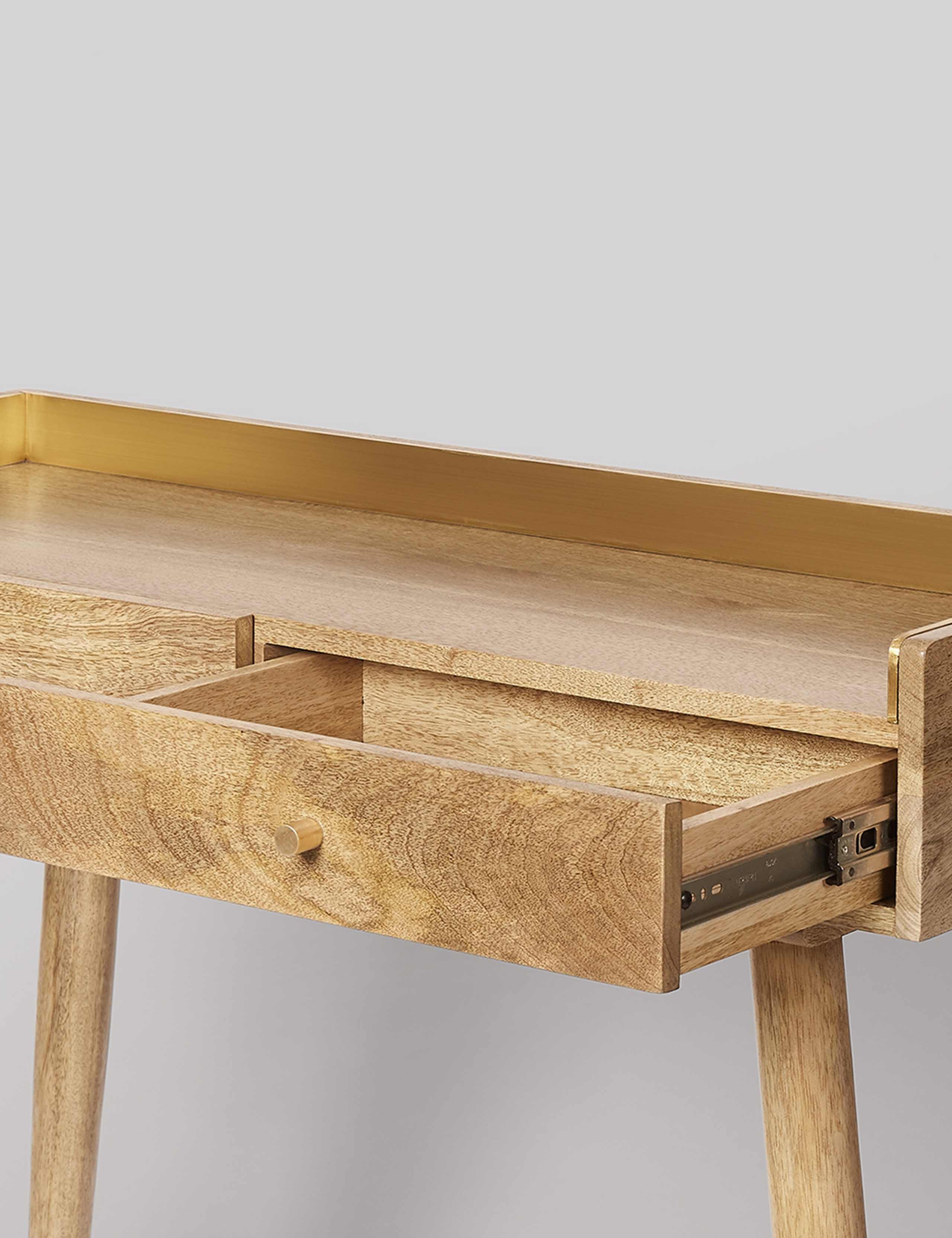 Fresco Mango Wood 2 Drawer Console Table 3 of 6