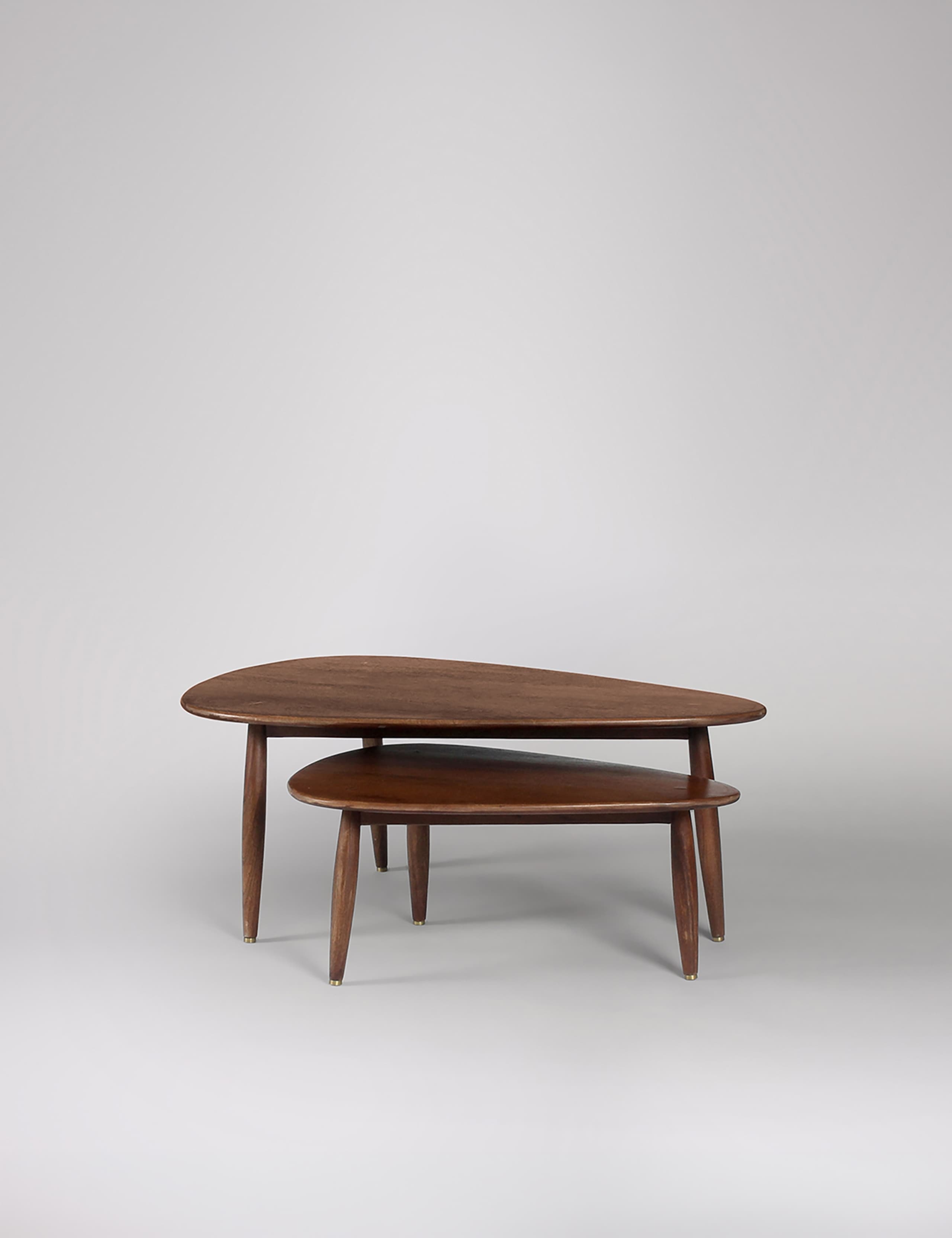 Abel Mango Wood Nesting Coffee Tables 1 of 5