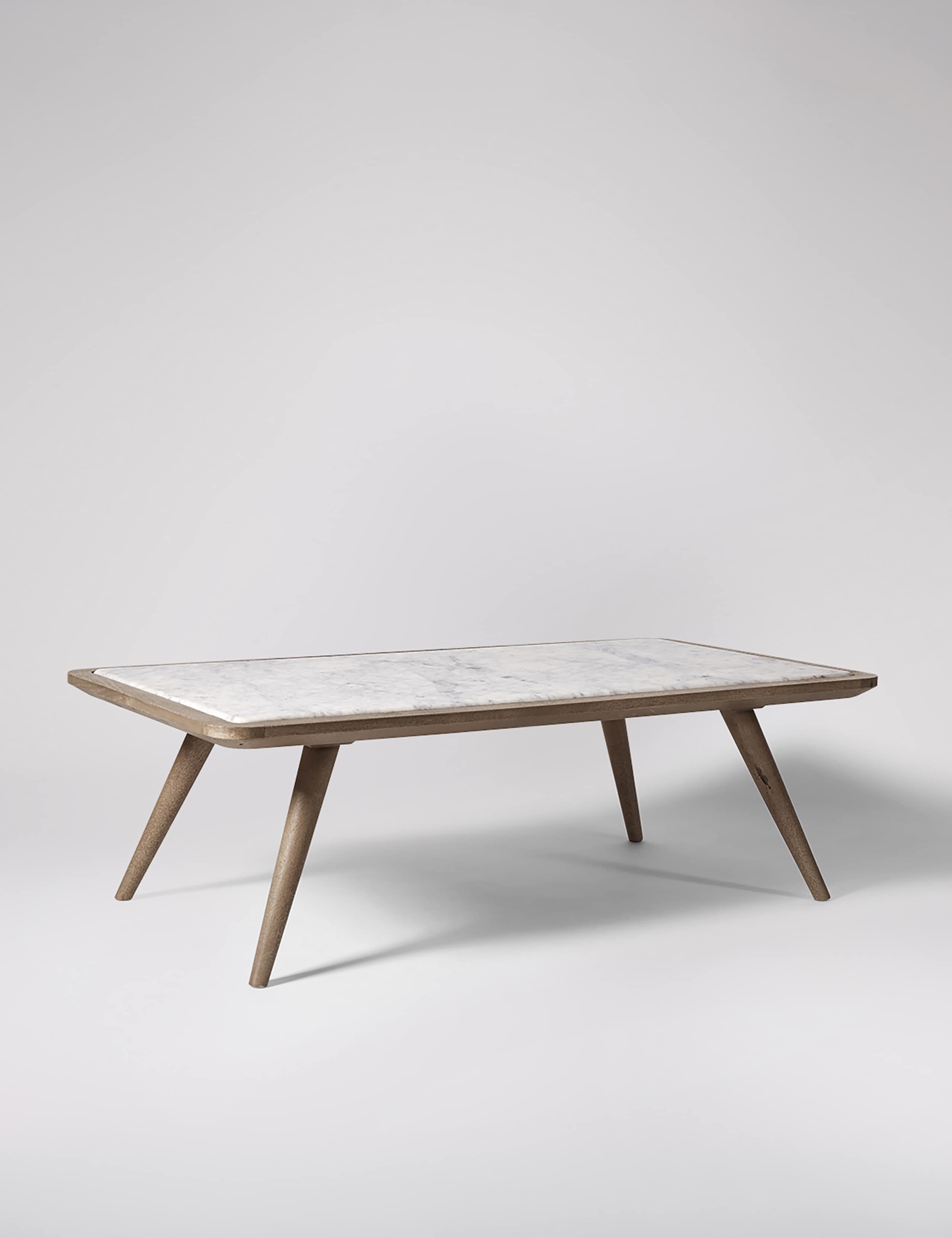 Lilleby Mango Wood White Marble Coffee Table 4 of 5