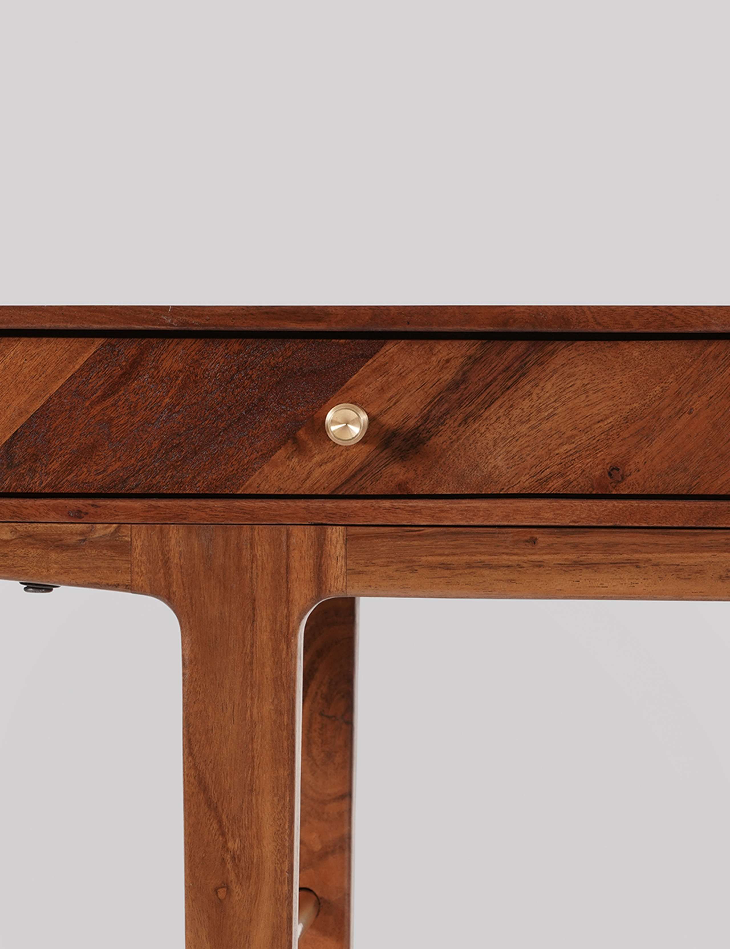 Noah Acacia Wood 2 Drawer Console Table 3 of 5
