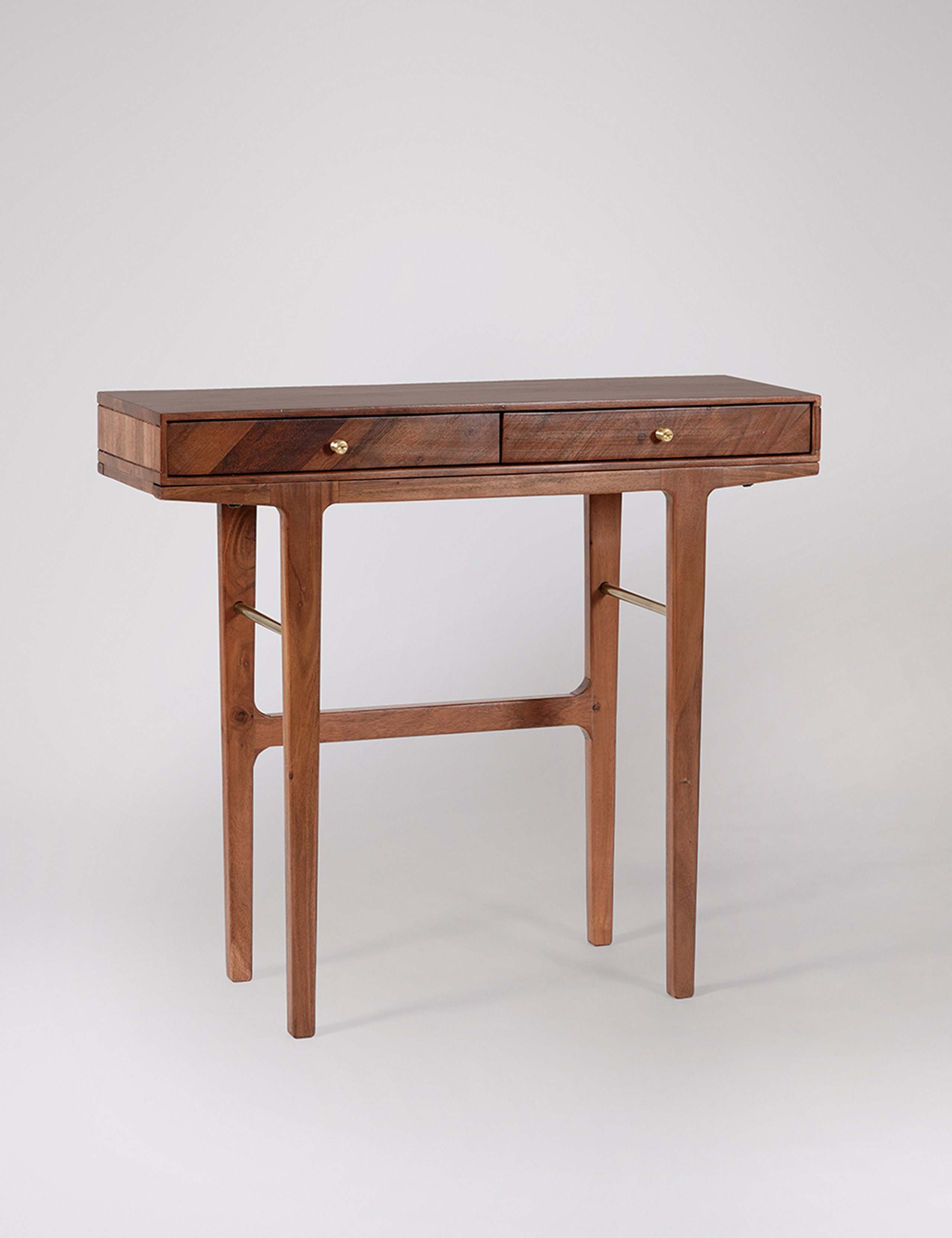 Noah Acacia Wood 2 Drawer Console Table 4 of 5