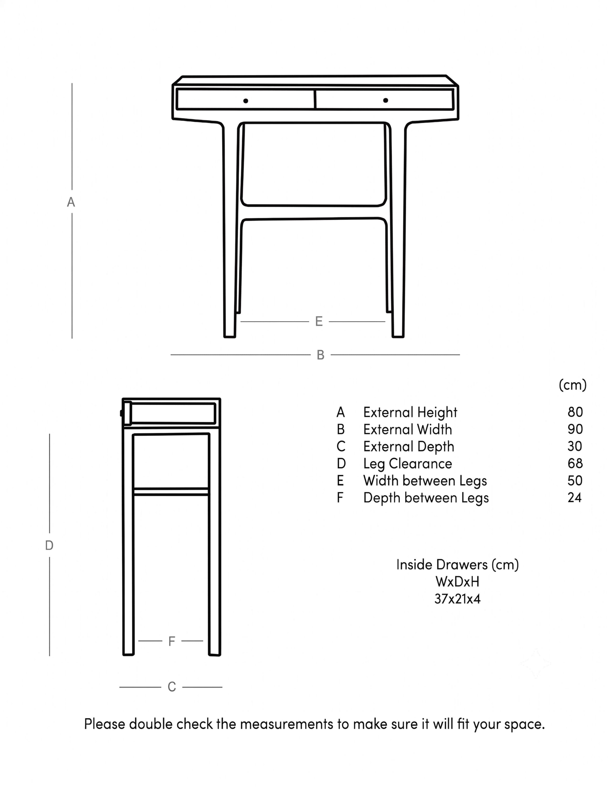 Noah Acacia Wood 2 Drawer Console Table 5 of 5