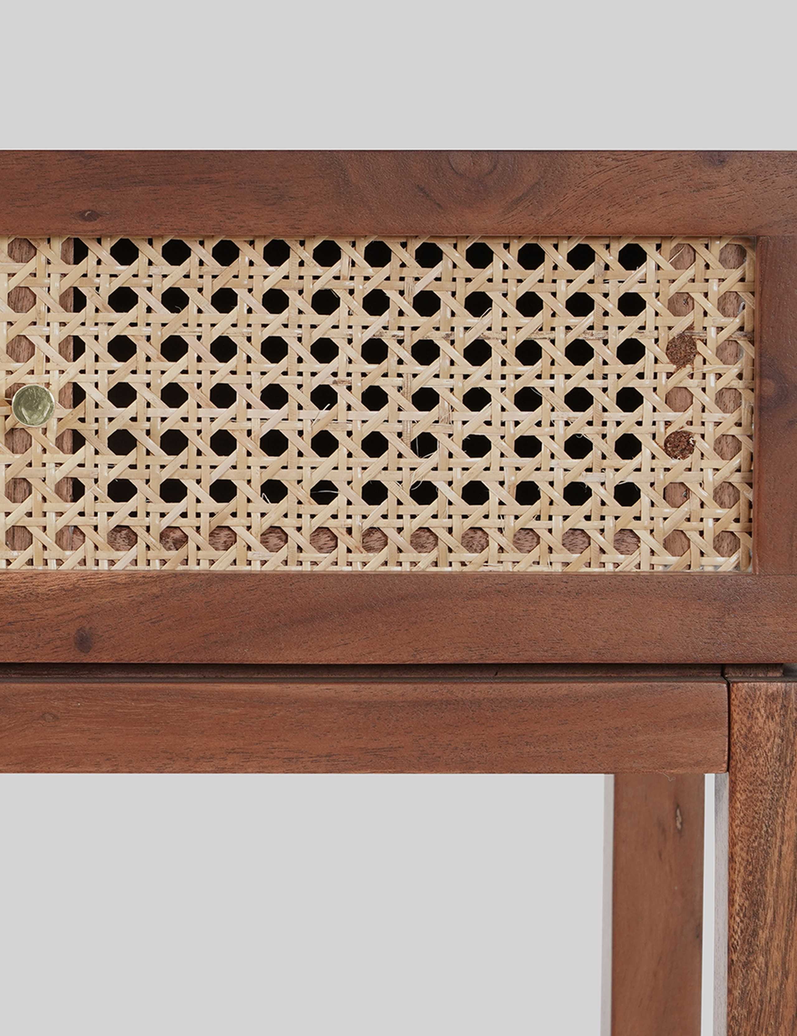 Raphia Acacia Wood Console Table 3 of 6