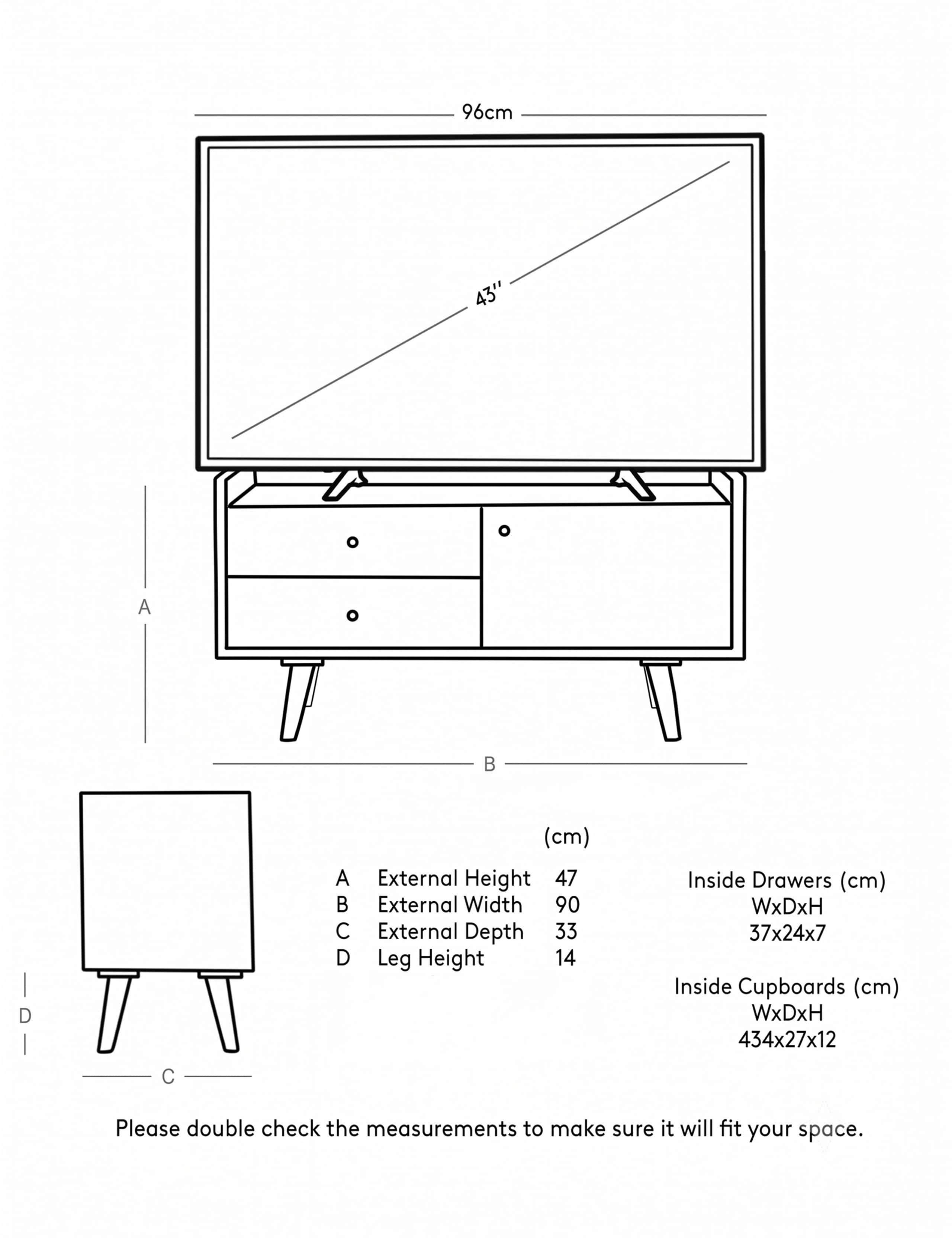 Fresco Mango Wood 2 Door TV Unit 5 of 5