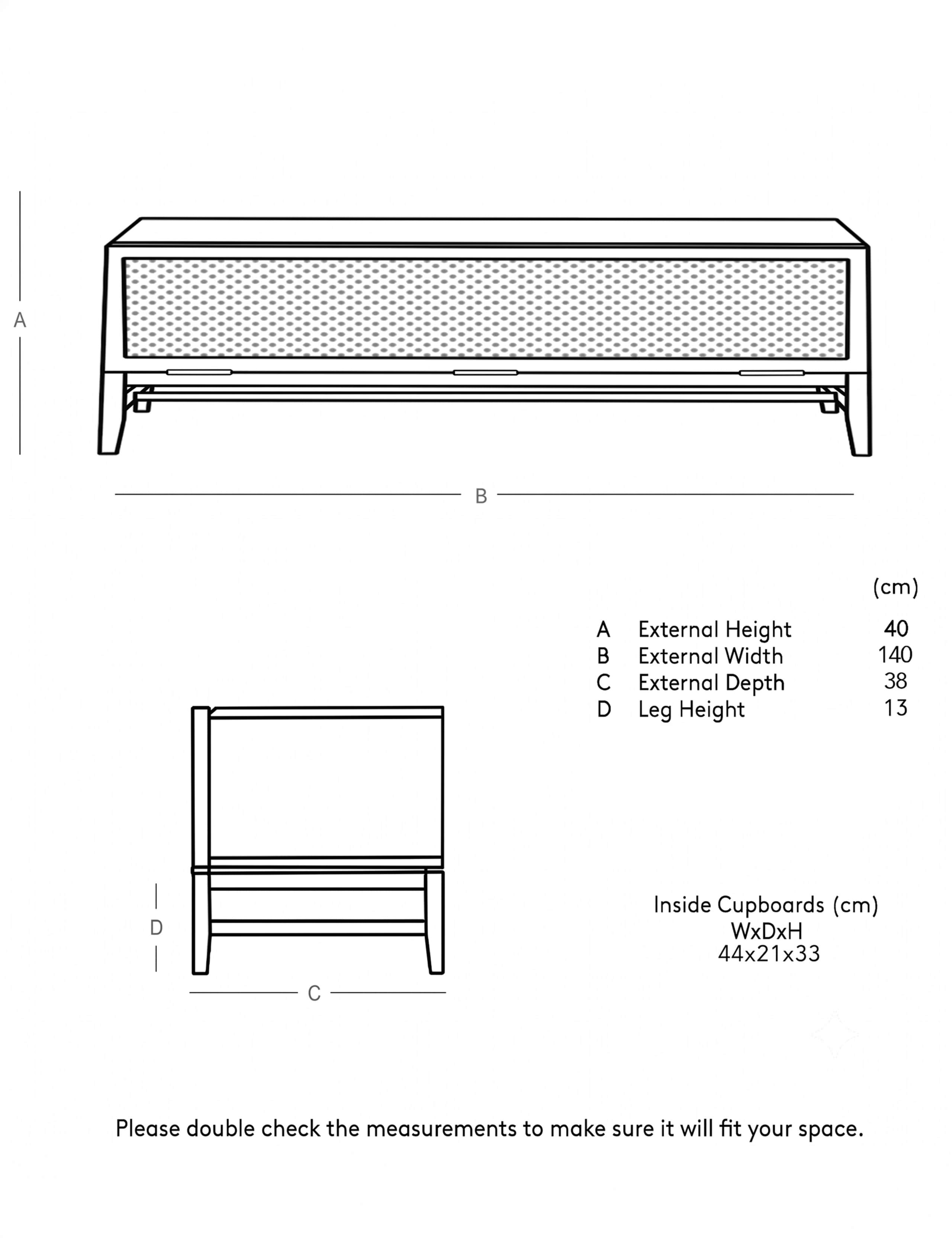 Raphia Rattan 1 Door Media Unit 6 of 6