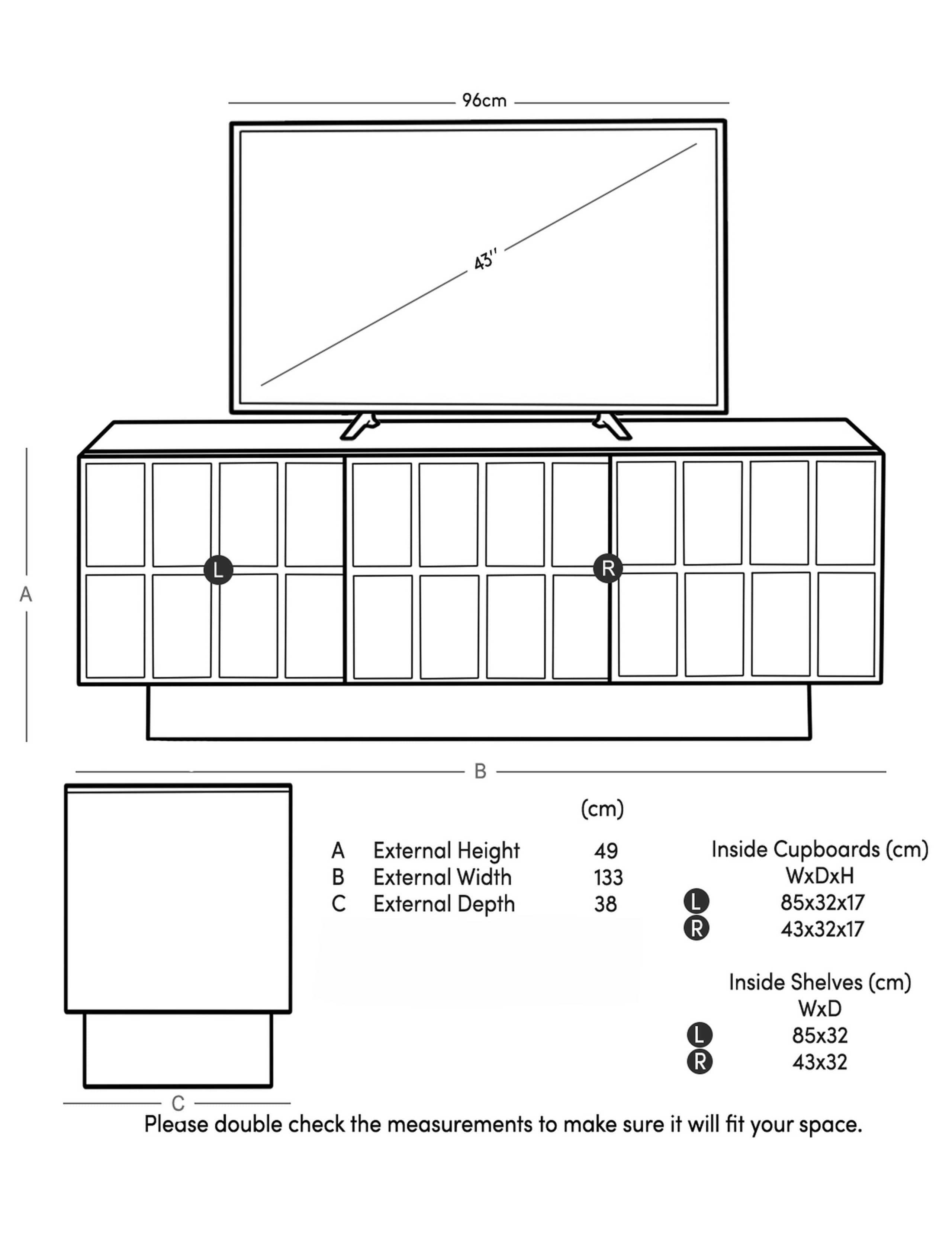 Sandon Acacia Wood TV Unit 5 of 5