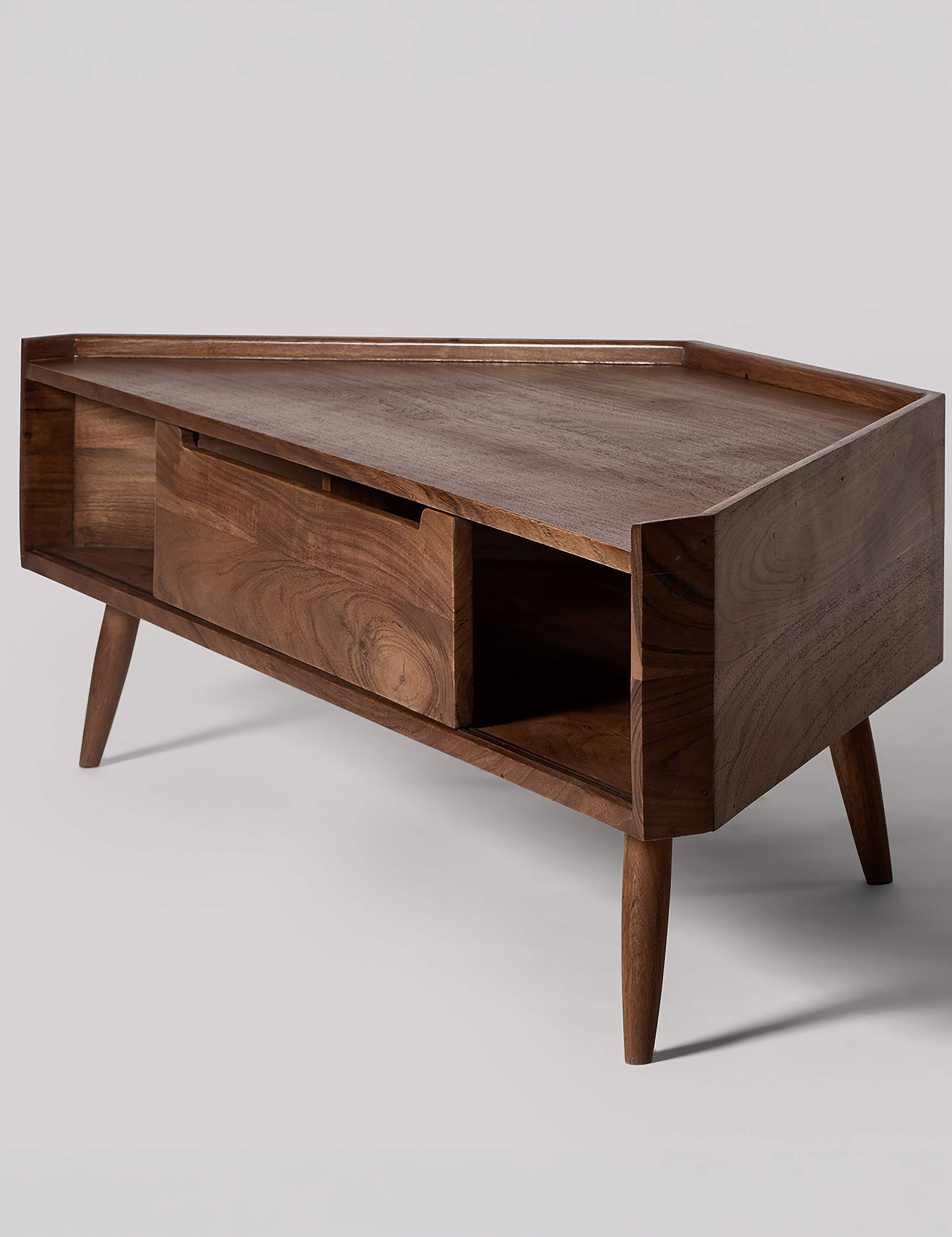 Southwark Acacia Wood 1 Door Corner TV Unit 3 of 5