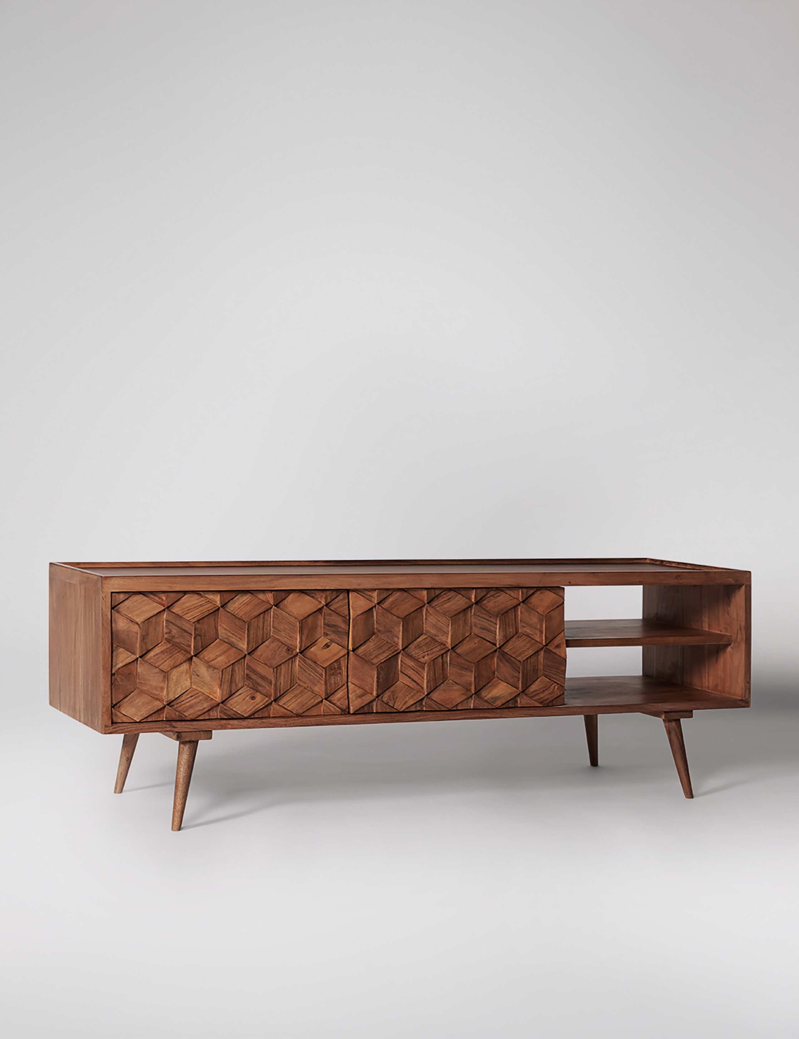 Terning Acacia Wood 2 Door TV Unit 3 of 5
