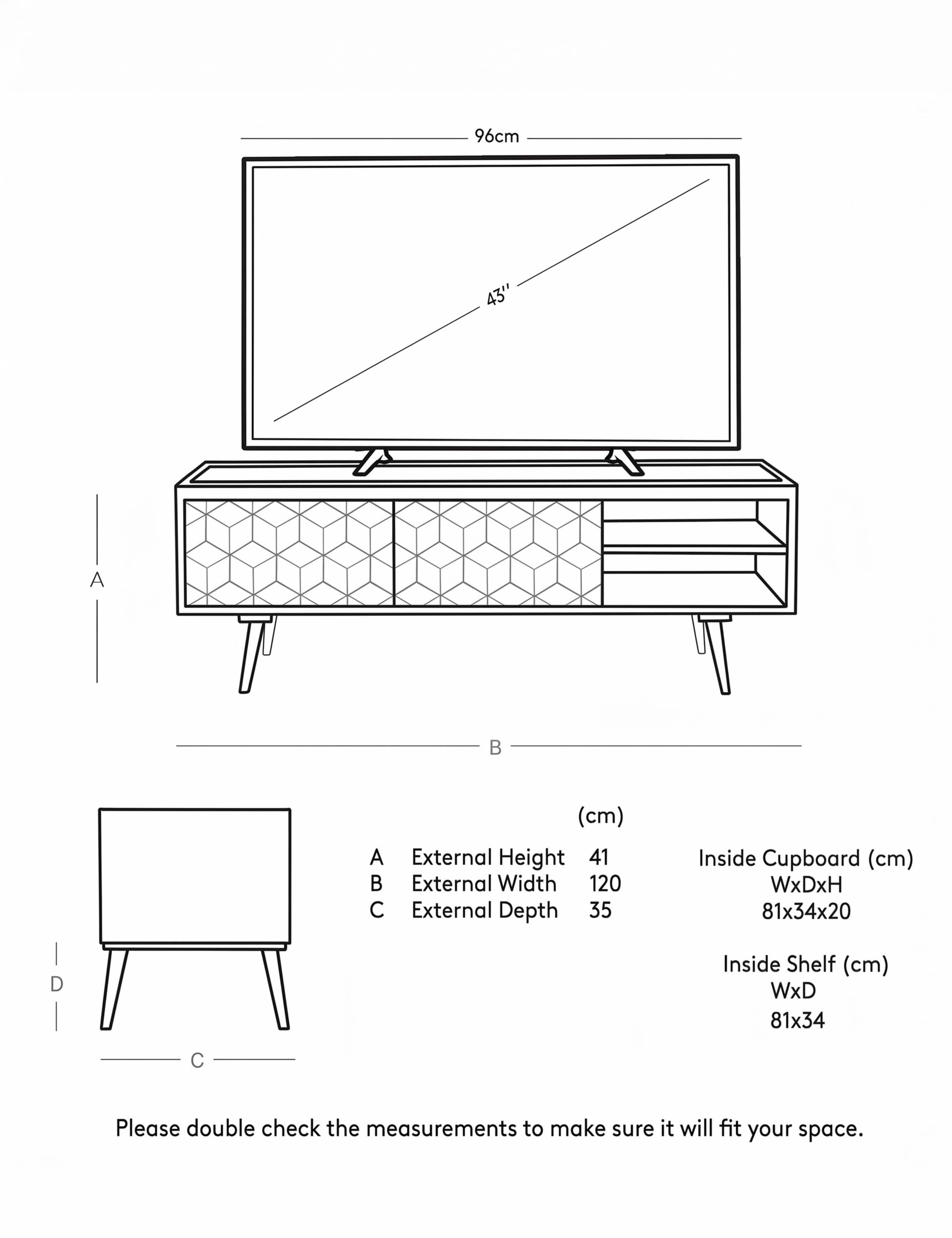 Terning Mango Wood 2 Door Media Unit 6 of 6