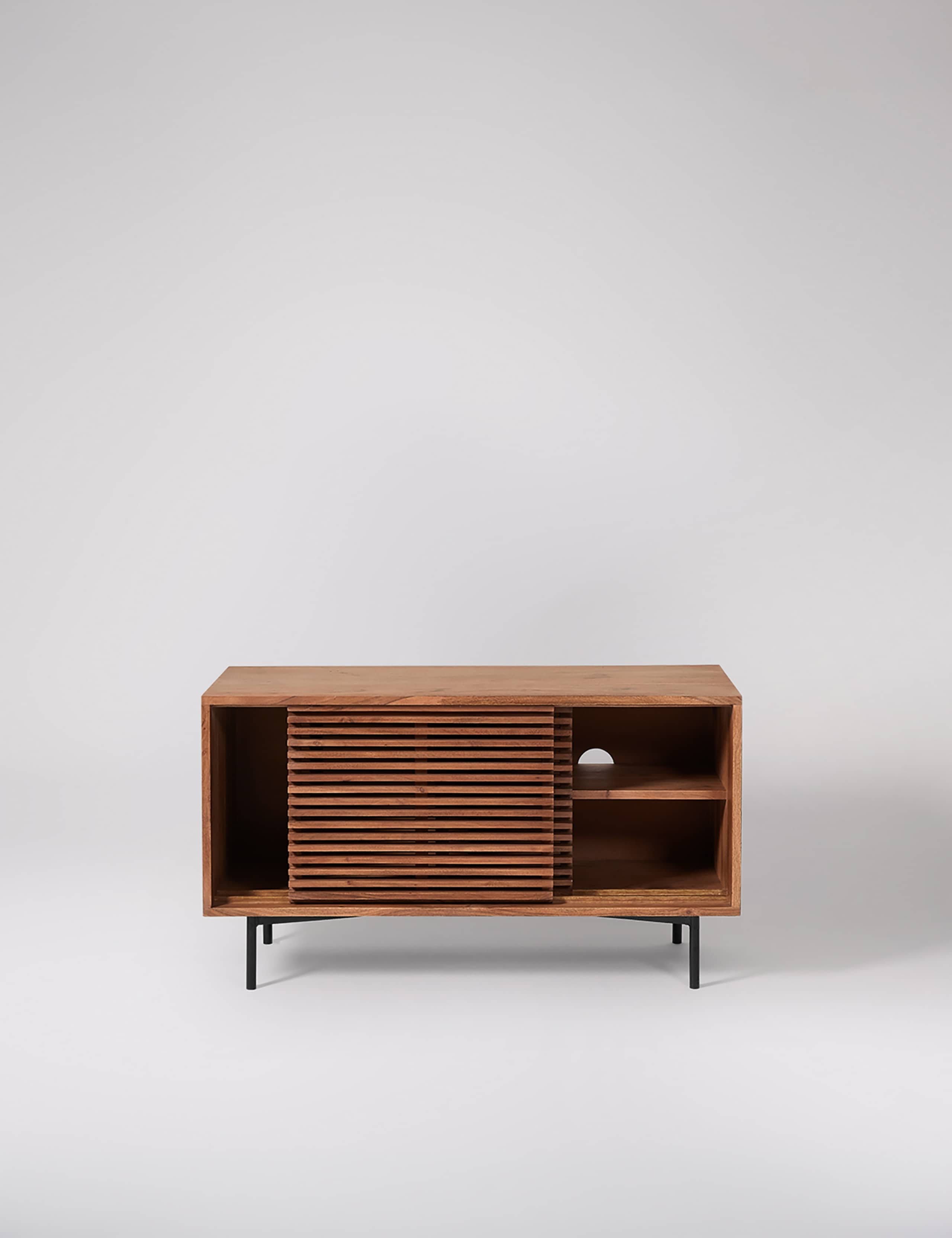 Weaving Acacia Wood 2 Door TV Unit 2 of 5