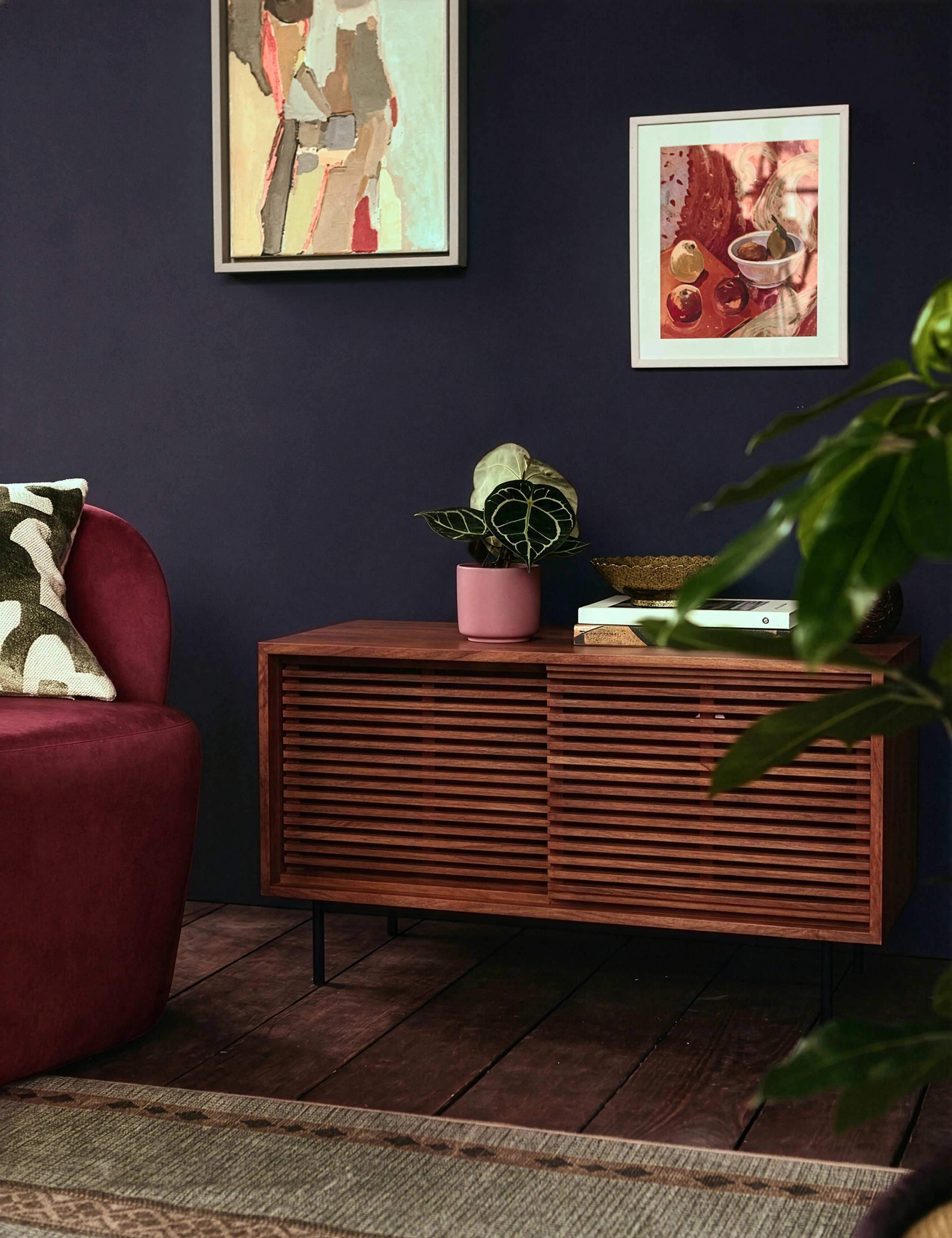 Weaving Acacia Wood 2 Door TV Unit 4 of 5