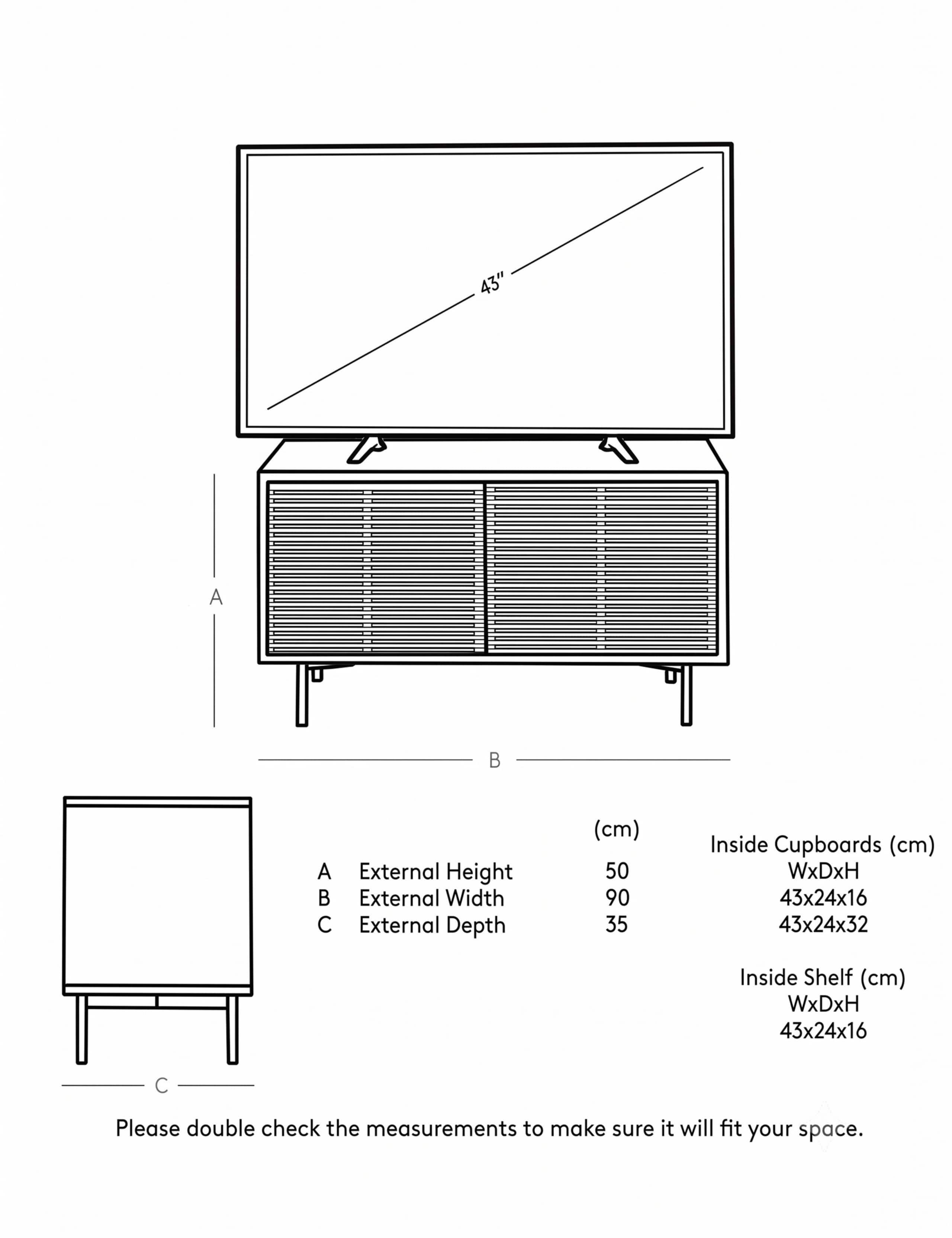 Weaving Mango Wood 2 Door Media Unit 6 of 6