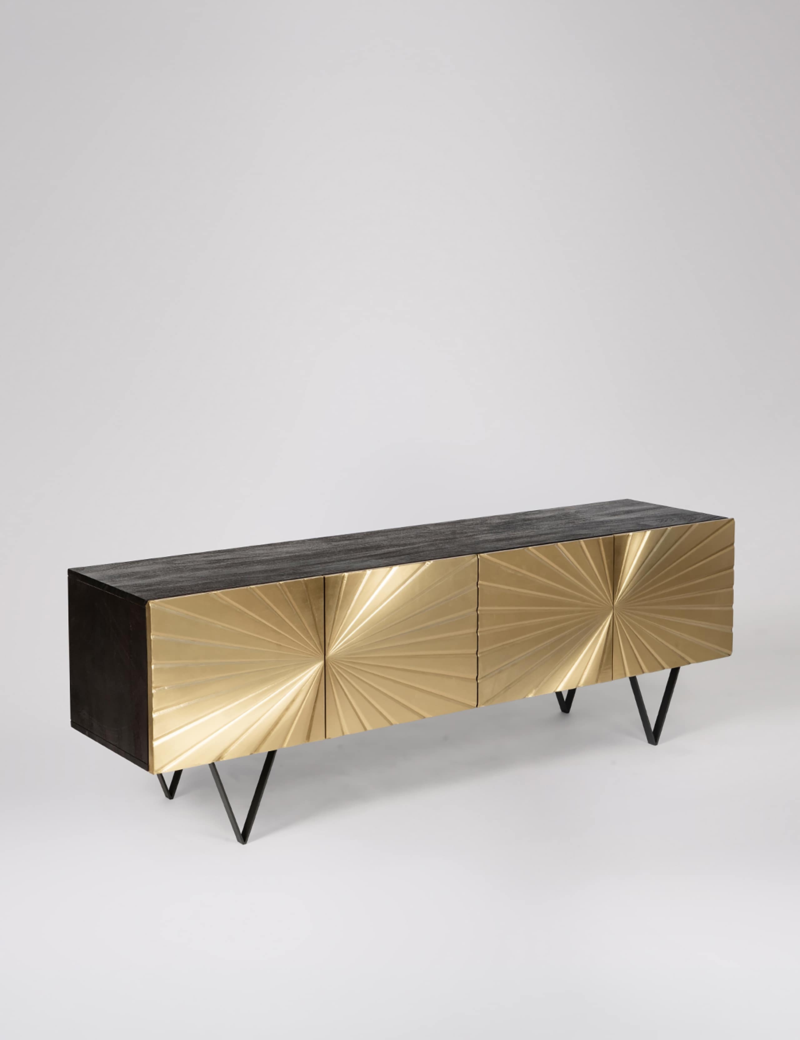 Ziggy Mango Wood Wide 4 Door Media Unit 2 of 5