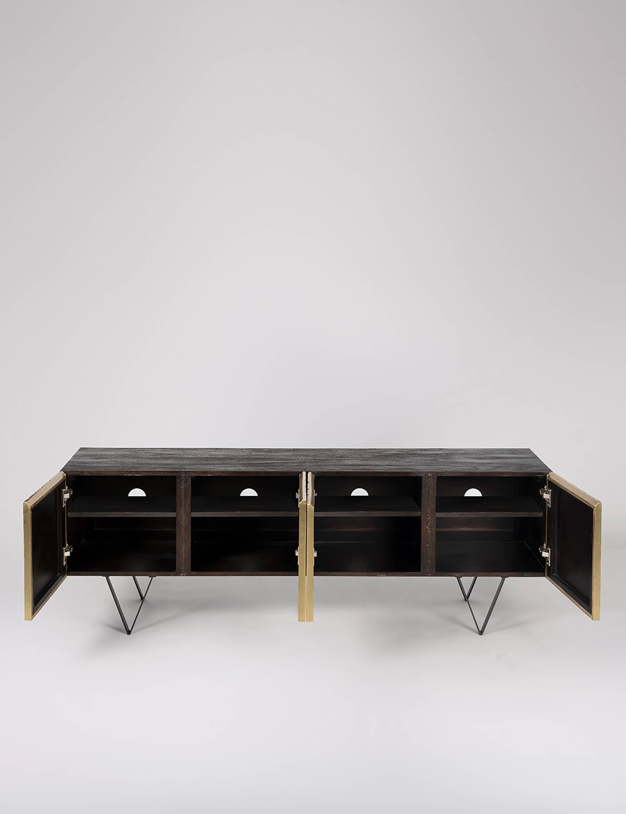 Ziggy Mango Wood Wide 4 Door Media Unit 3 of 5