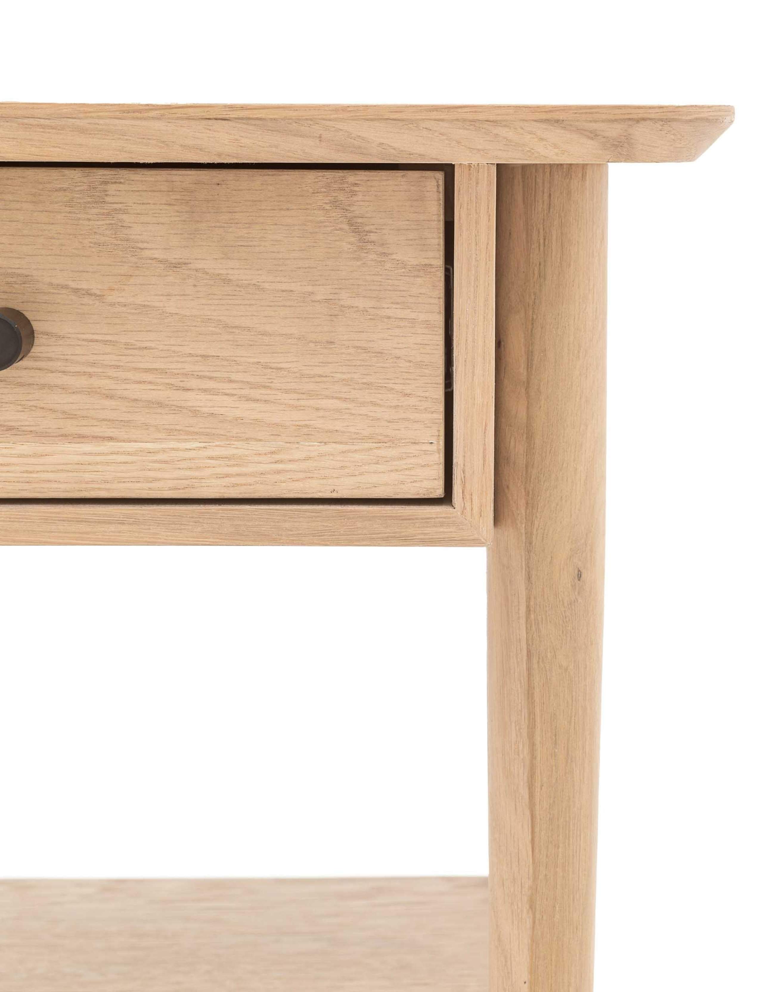 Hatfield Oak 1 Drawer Bedside Table 4 of 9