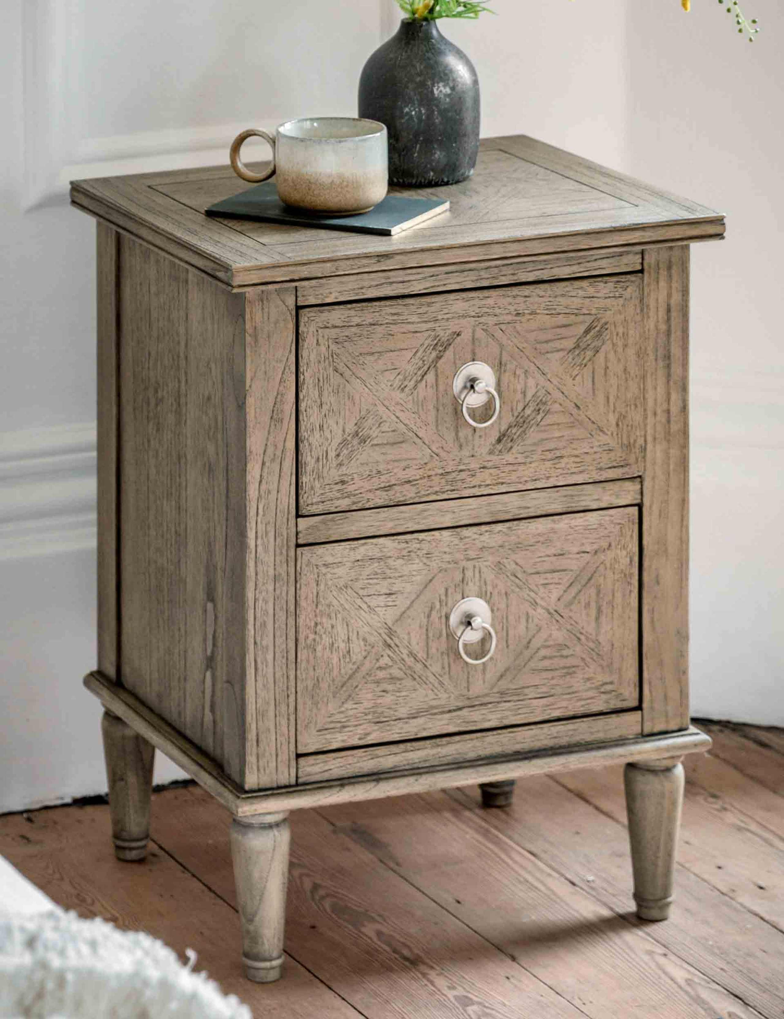 Rustique 2 Drawer Bedside Table 1 of 5