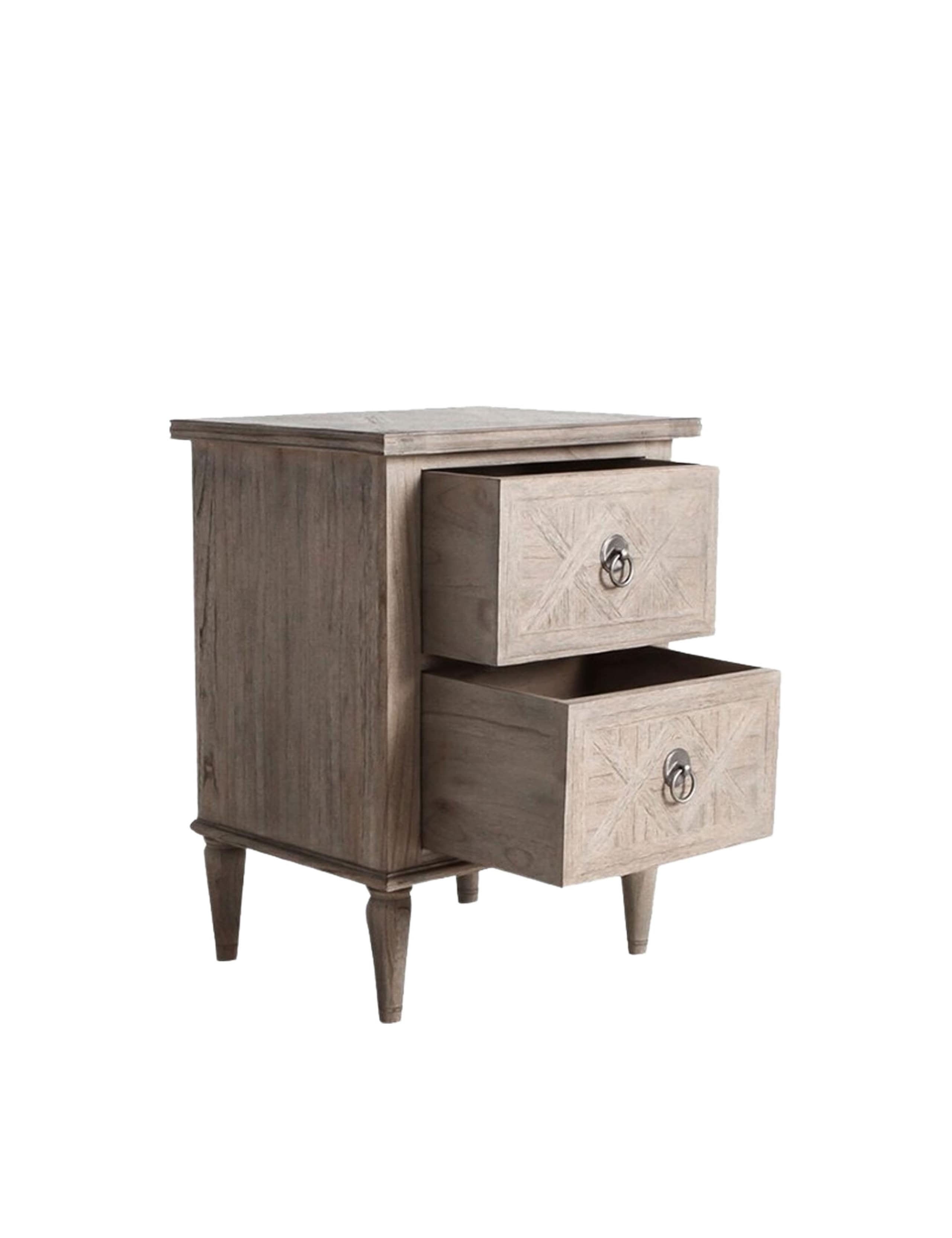 Rustique 2 Drawer Bedside Table 5 of 5