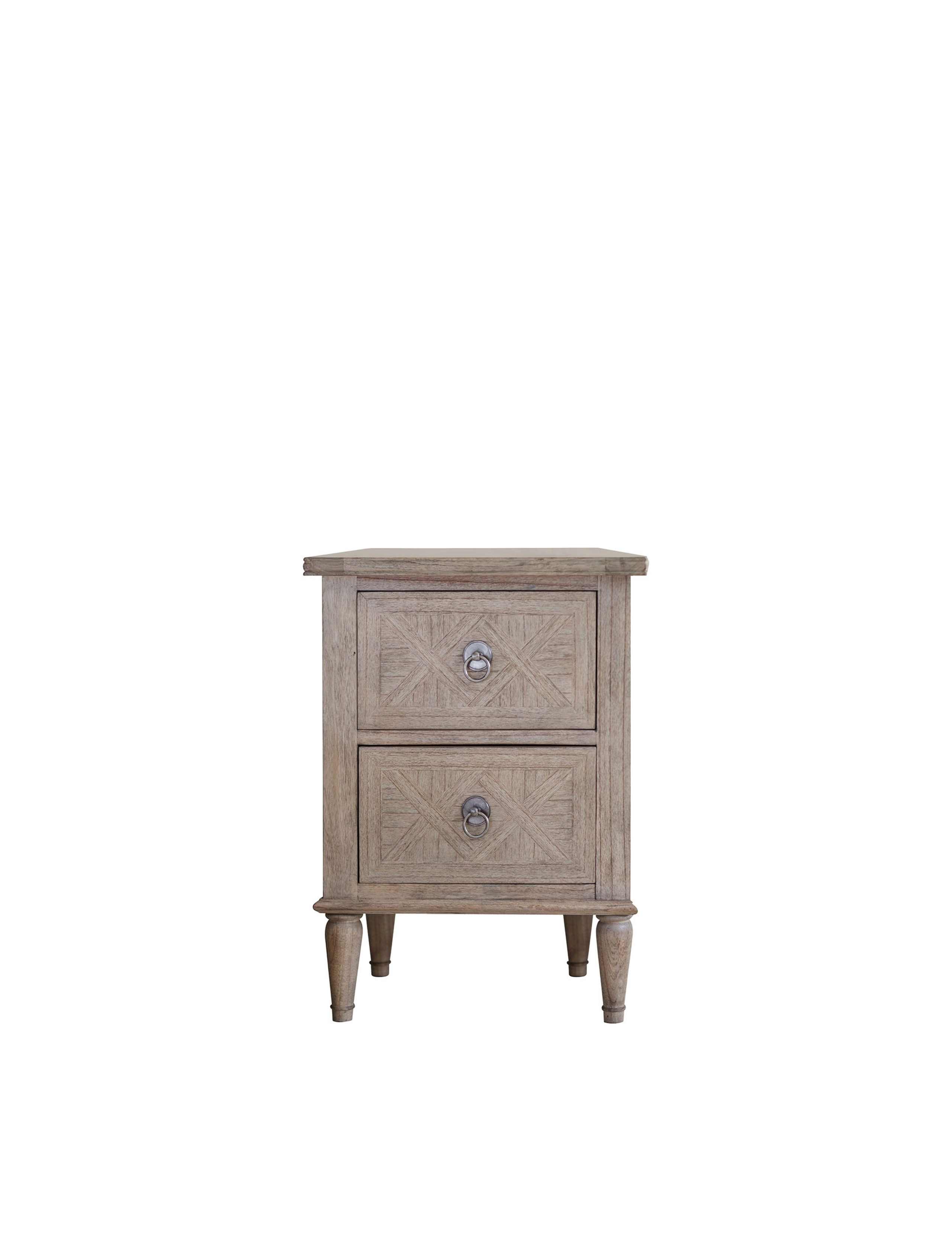Rustique 2 Drawer Bedside Table 2 of 5