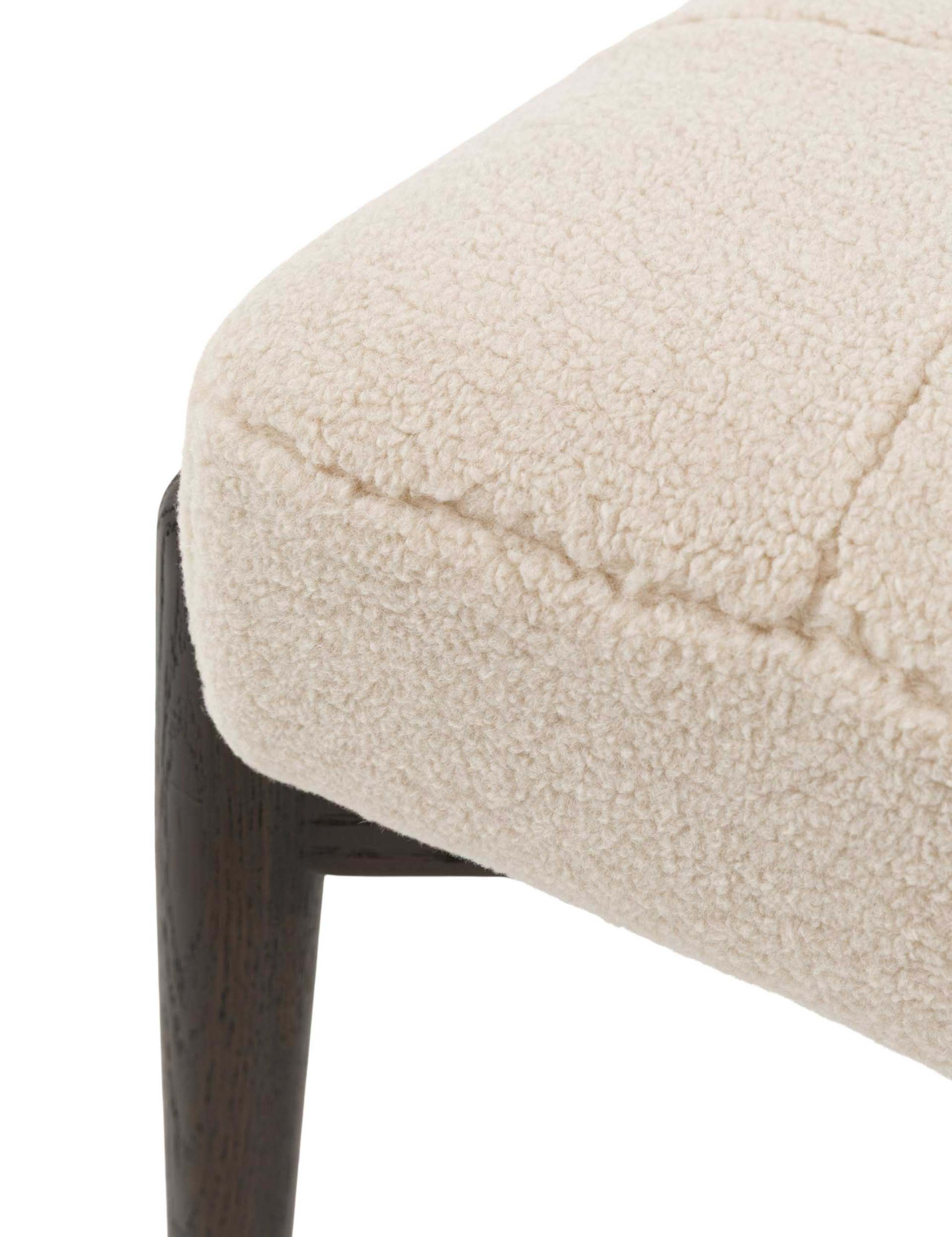 Humber Cream Faux Sheepskin Footstool 6 of 9