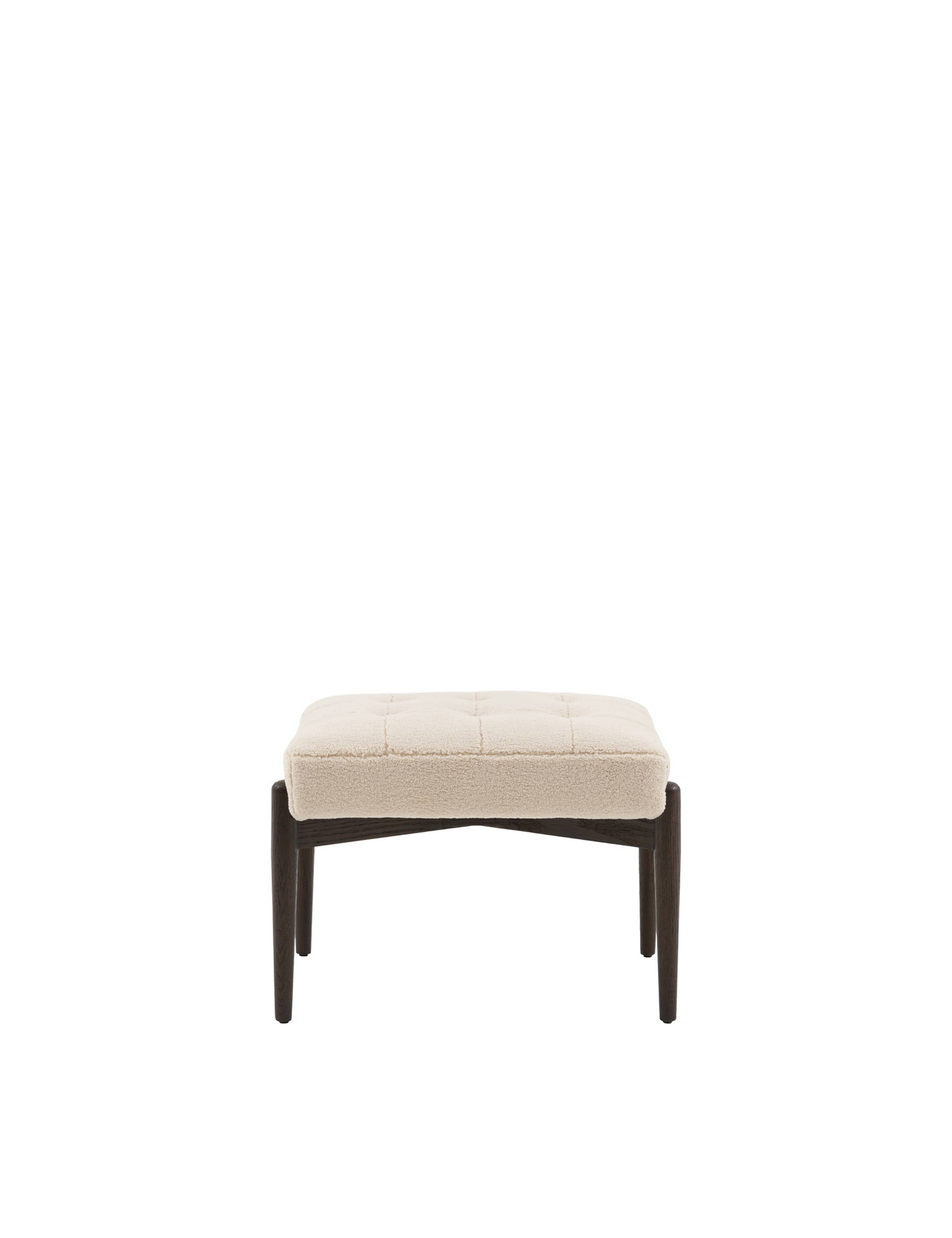 Humber Cream Faux Sheepskin Footstool 2 of 9