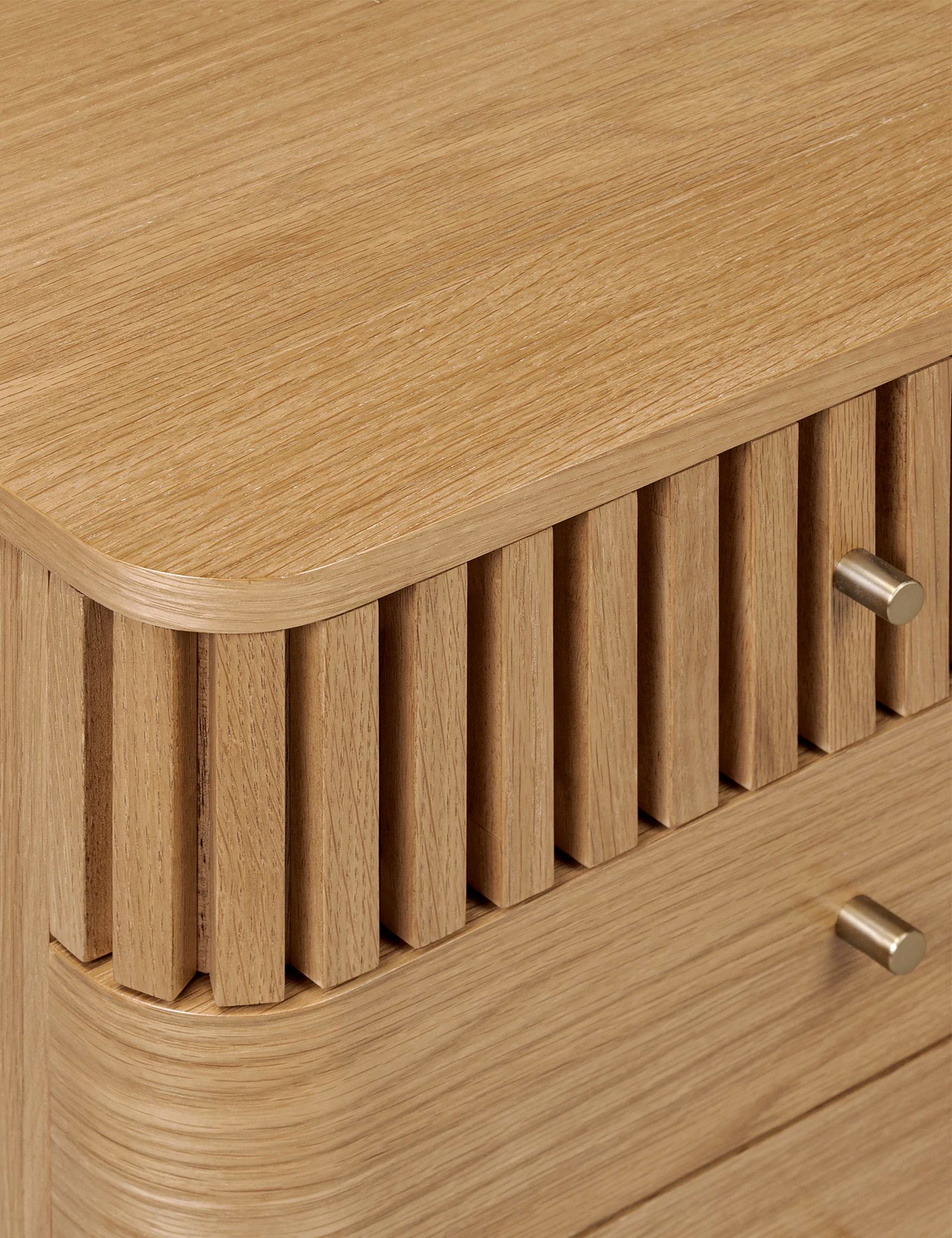 Soho Oak 3 Drawer Bedside Table 6 of 9