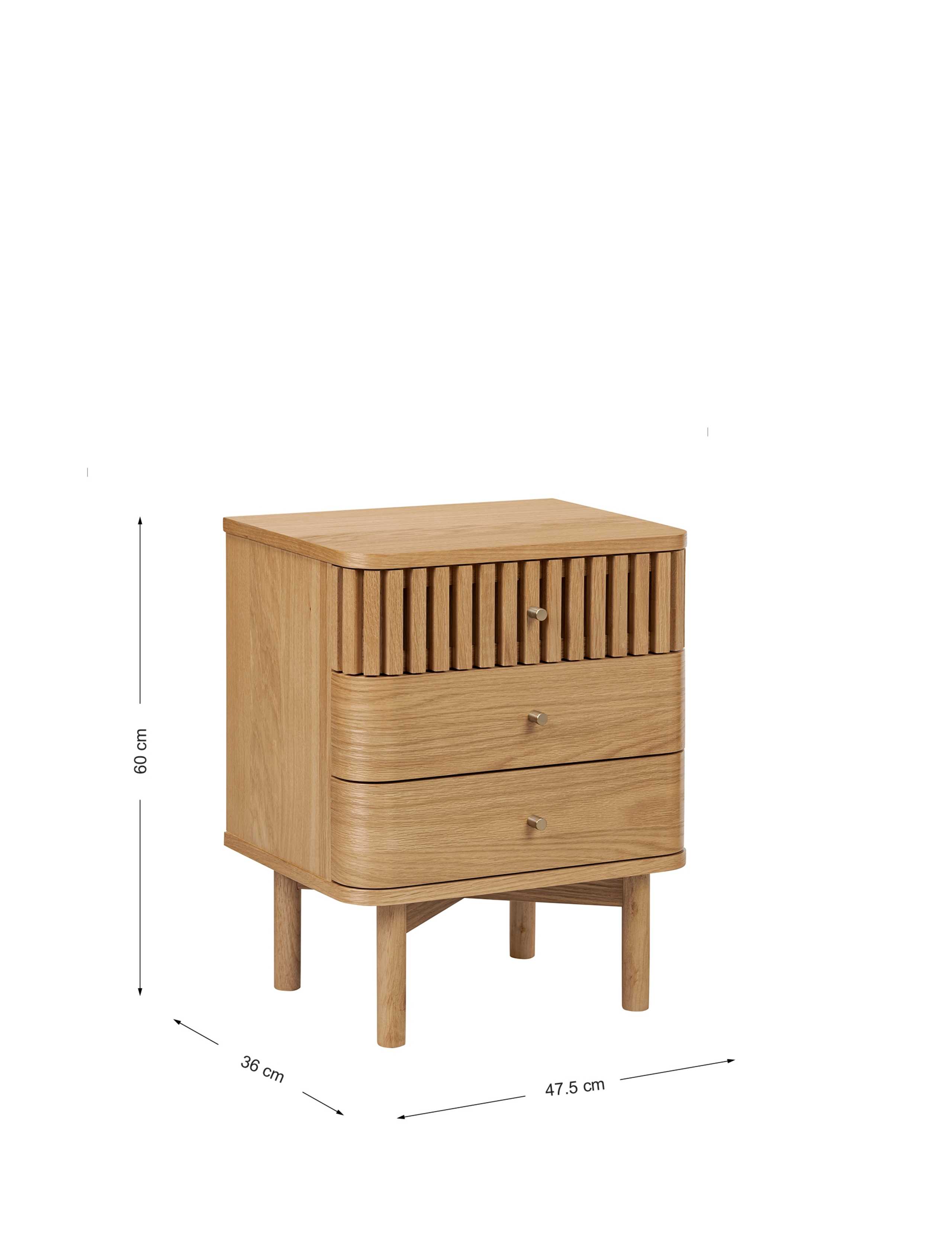 Soho Oak 3 Drawer Bedside Table 9 of 9