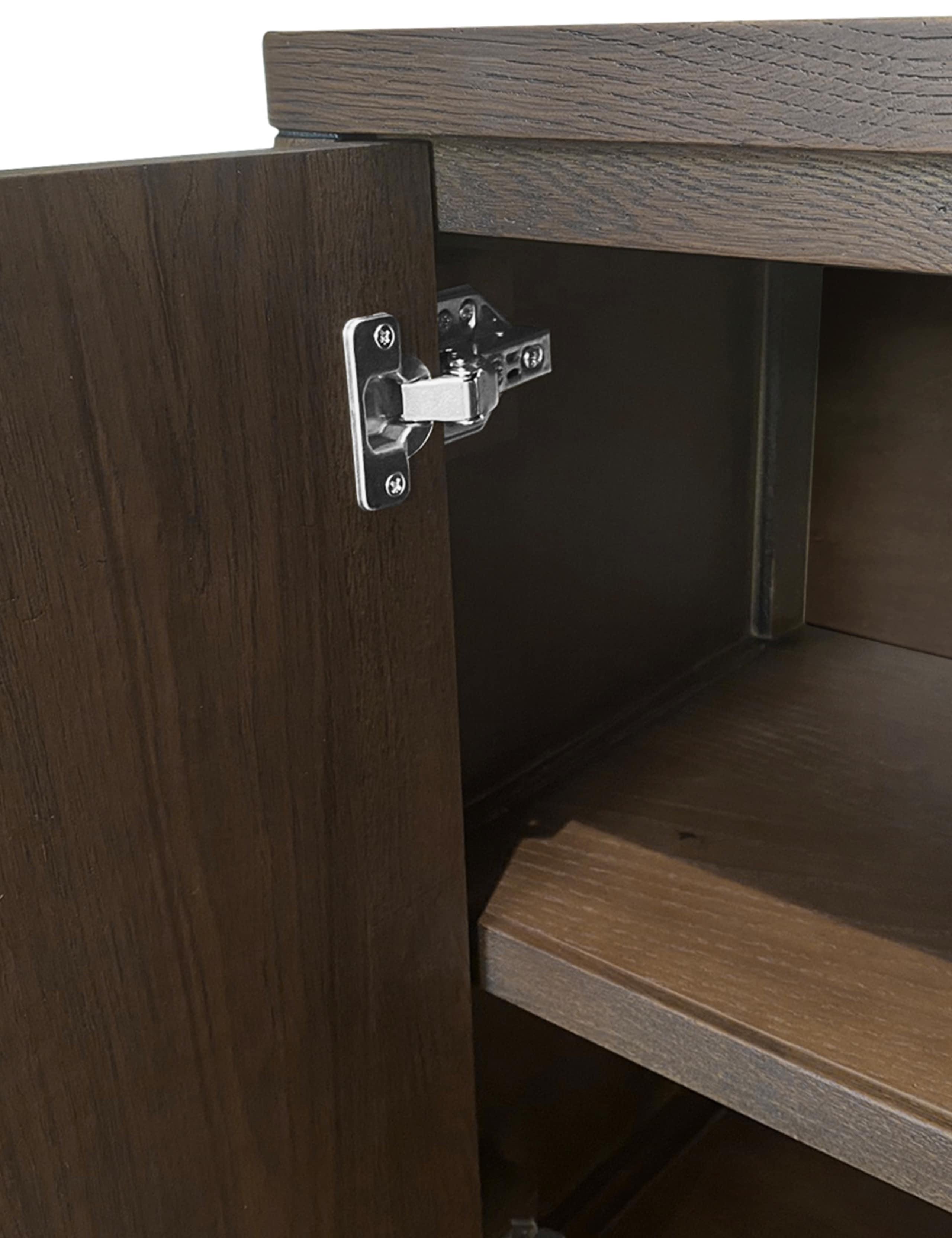 California Oak Walnut Finish Large Sideboard 4 of 9
