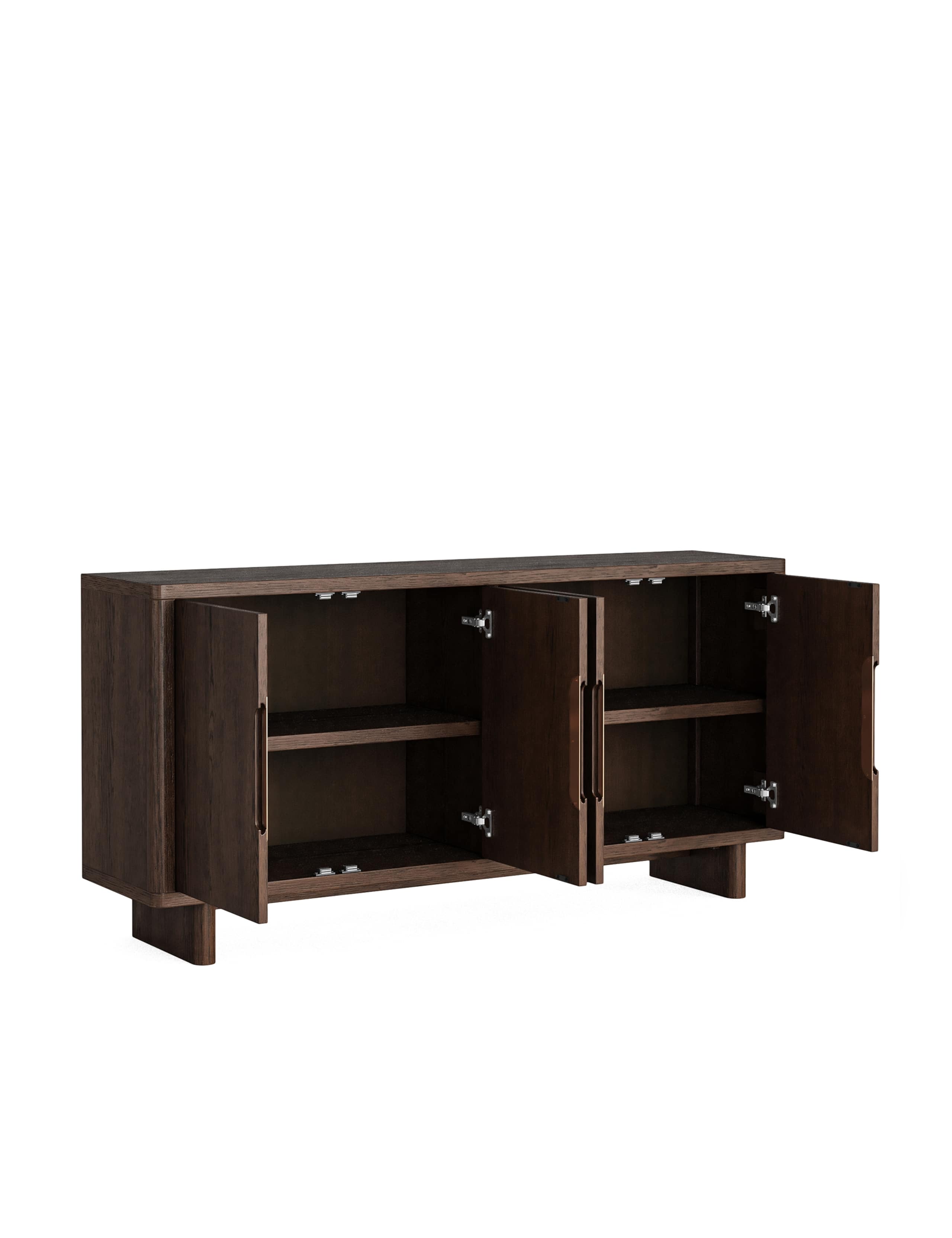 California Oak Walnut Finish Large Sideboard 7 of 9