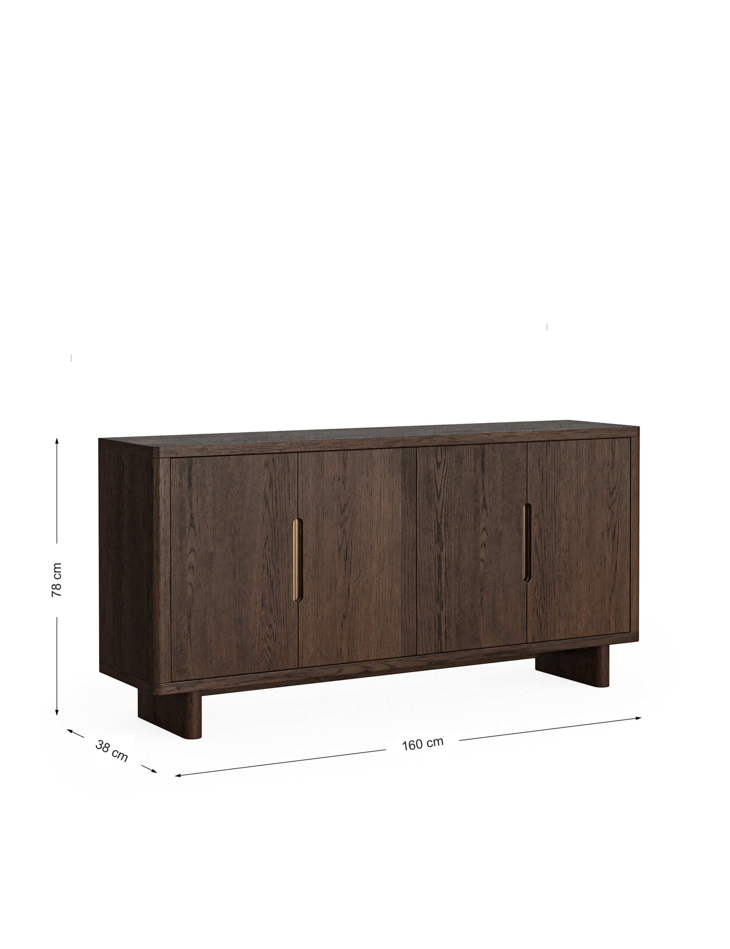 California Oak Walnut Finish Large Sideboard 9 of 9