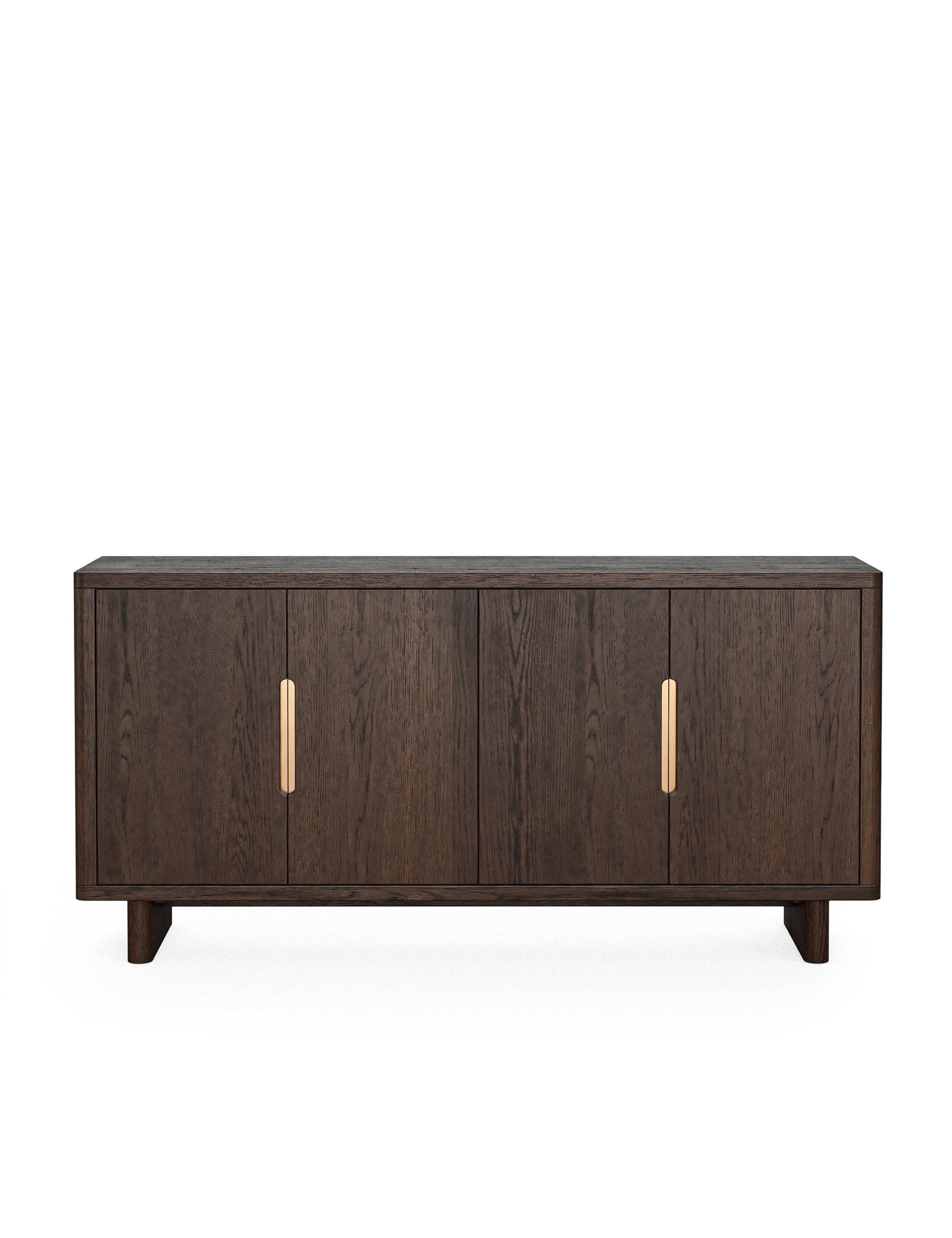 California Oak Walnut Finish Large Sideboard 2 of 9