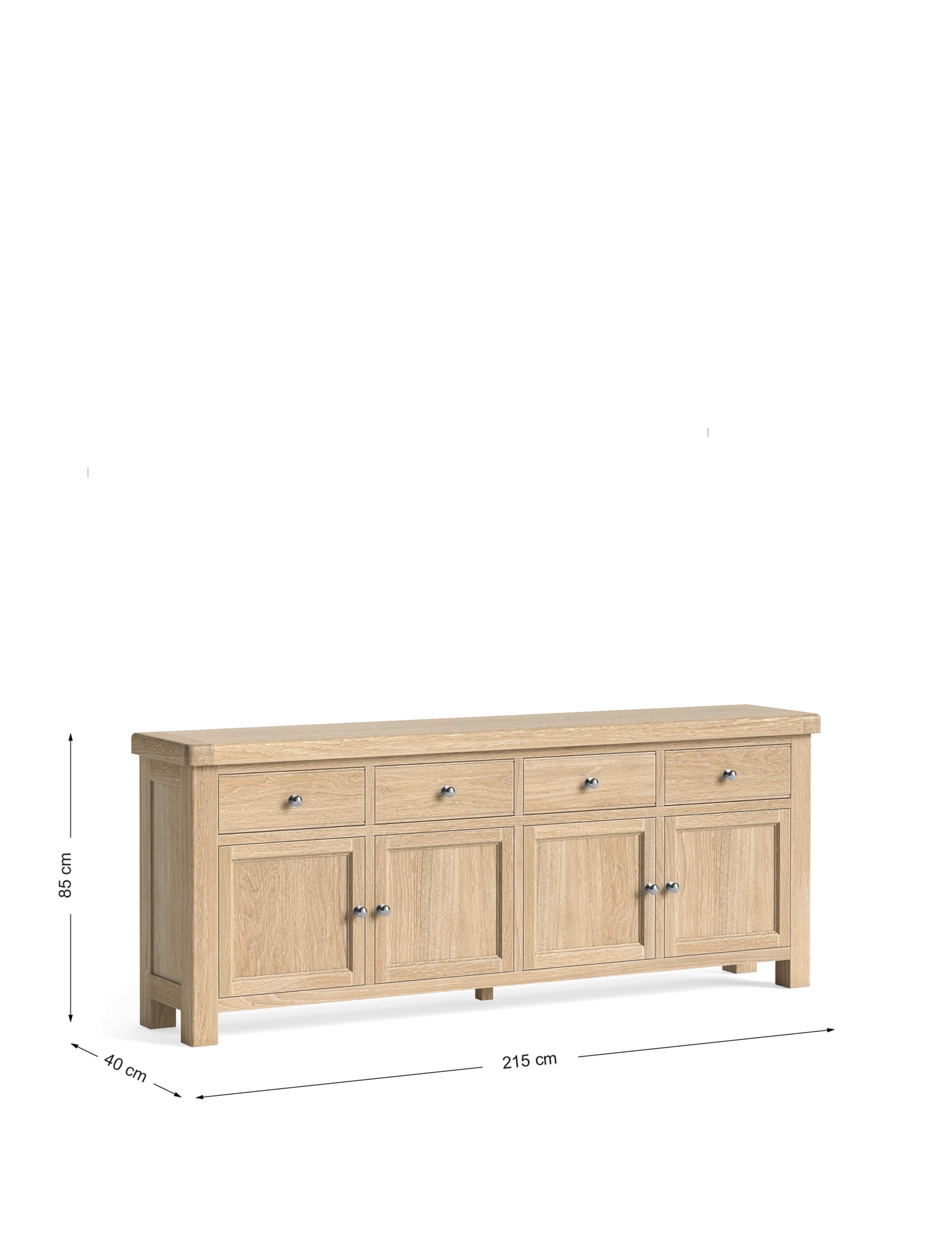 Normandy White Wash Large 4 Door Sideboard 6 of 6