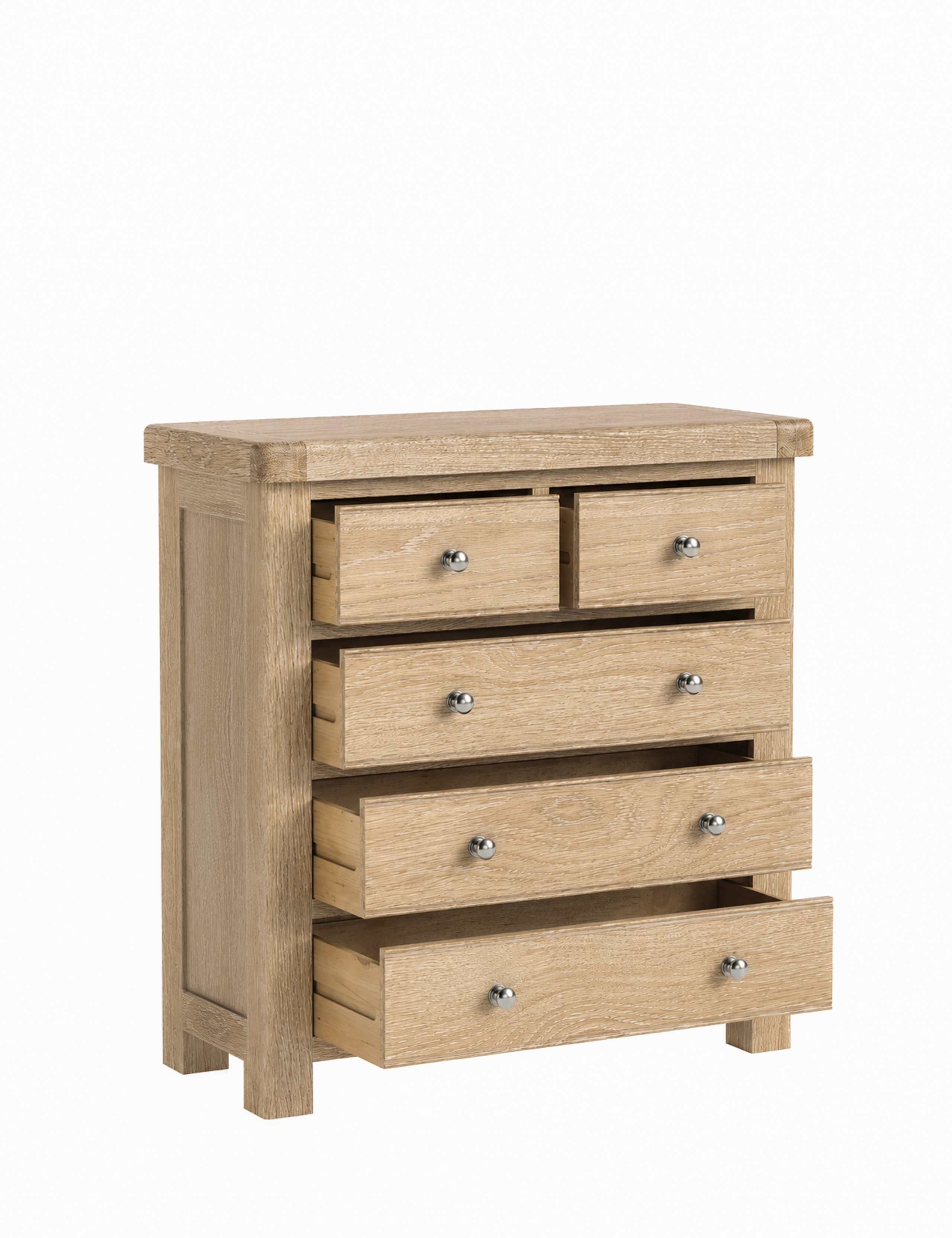 Normandy Oak 5 Drawer Chest 4 of 6
