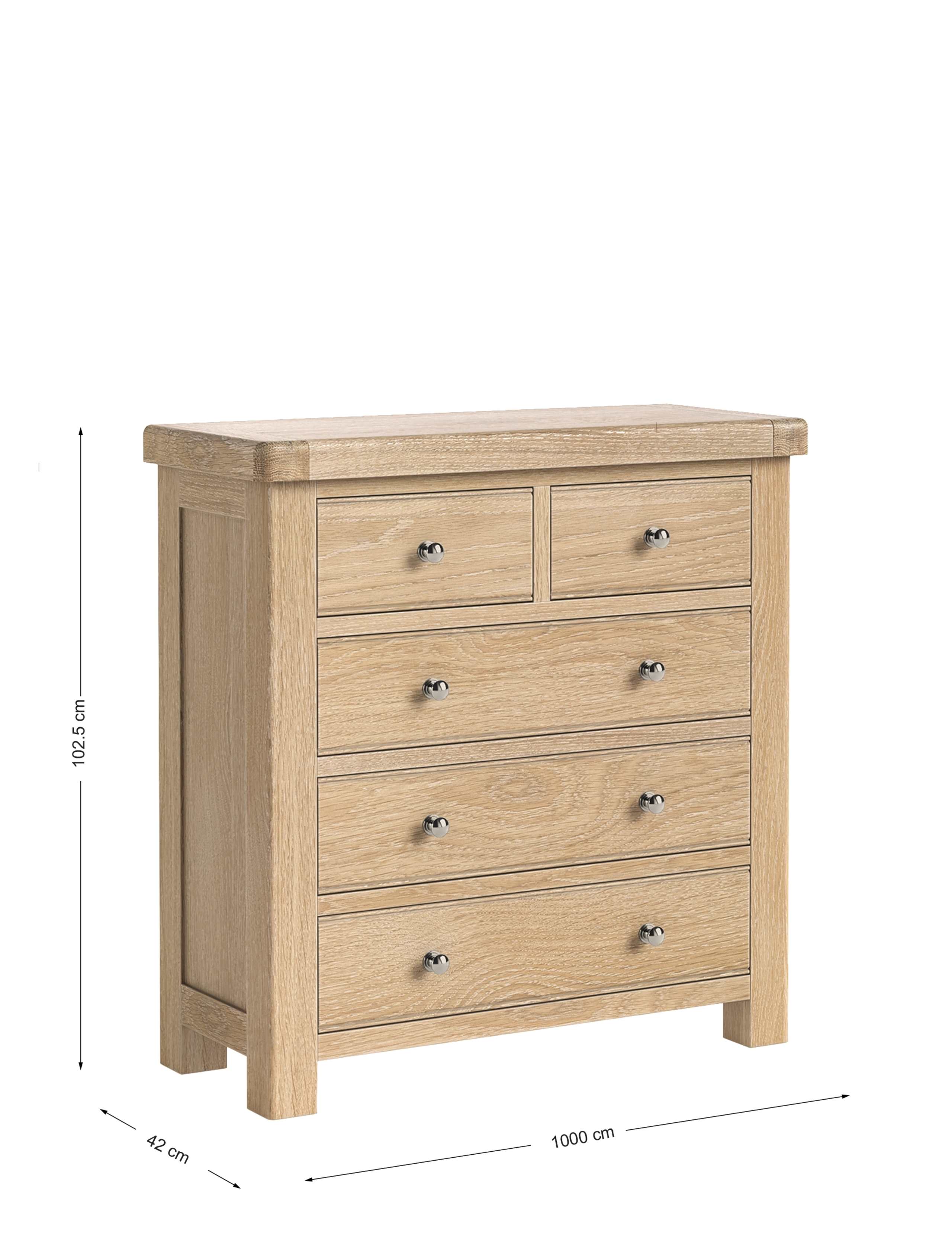 Normandy Oak 5 Drawer Chest 6 of 6