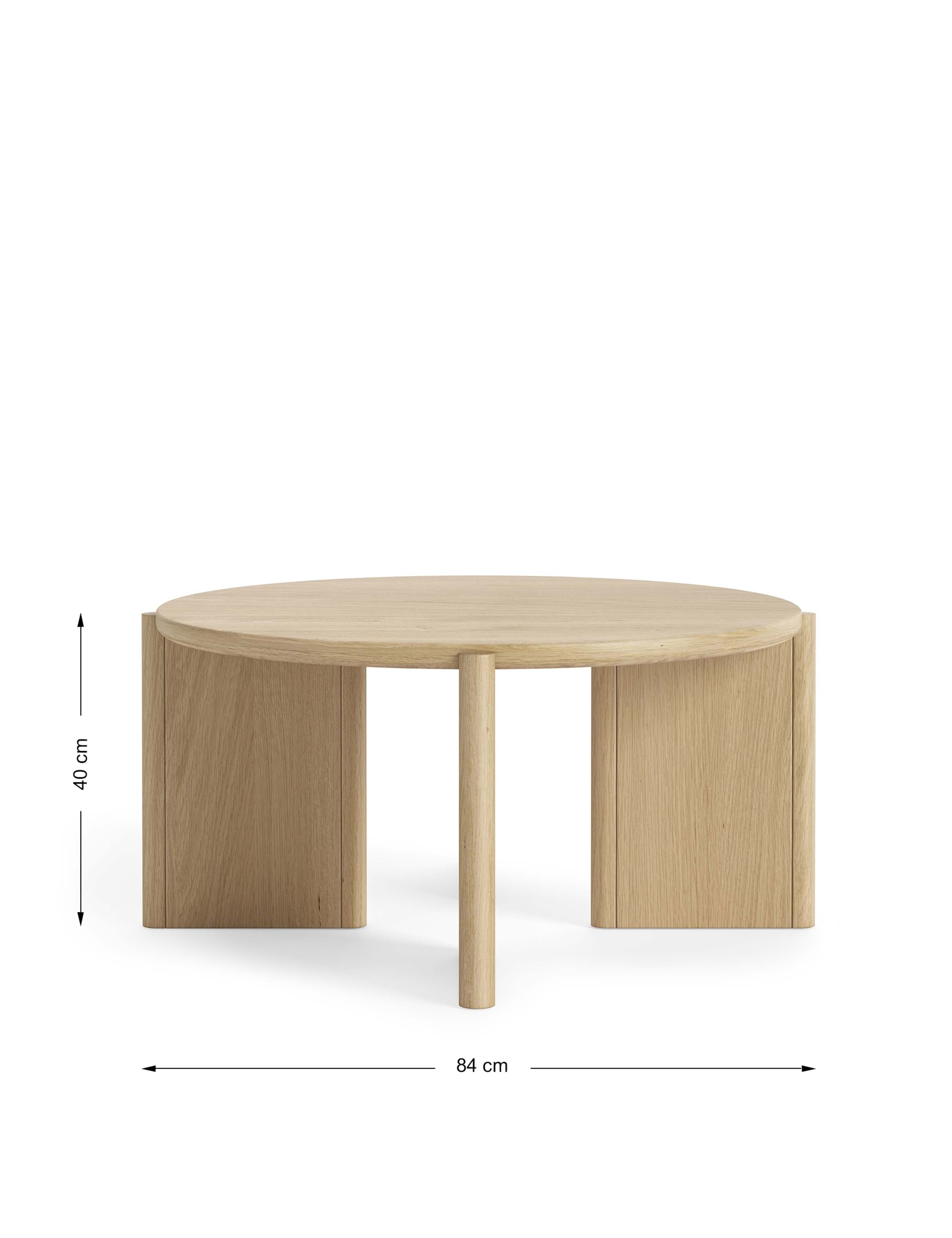 Cara Round Oak Coffee Table 6 of 6