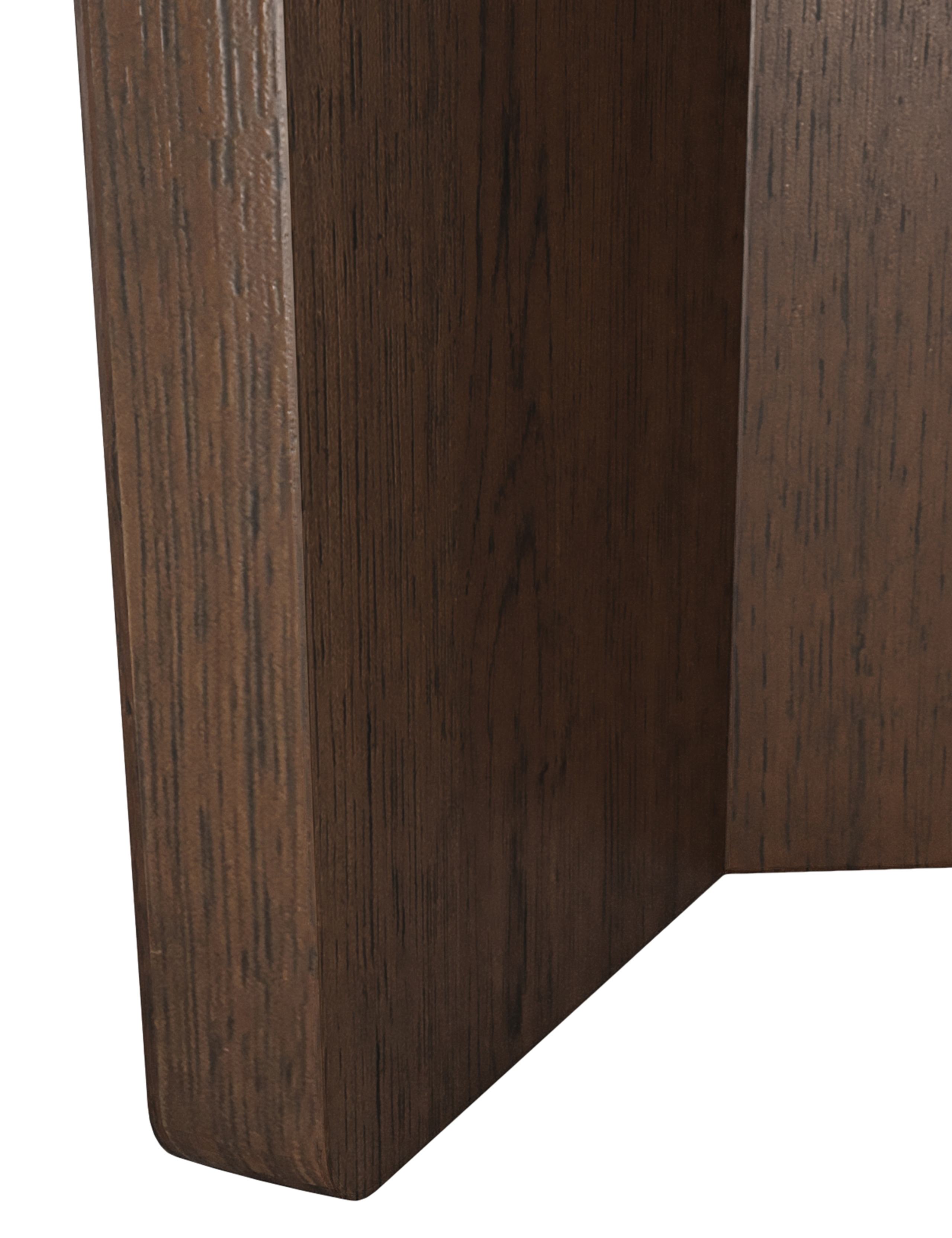 California Oak Walnut Finish Round Side Table 4 of 7
