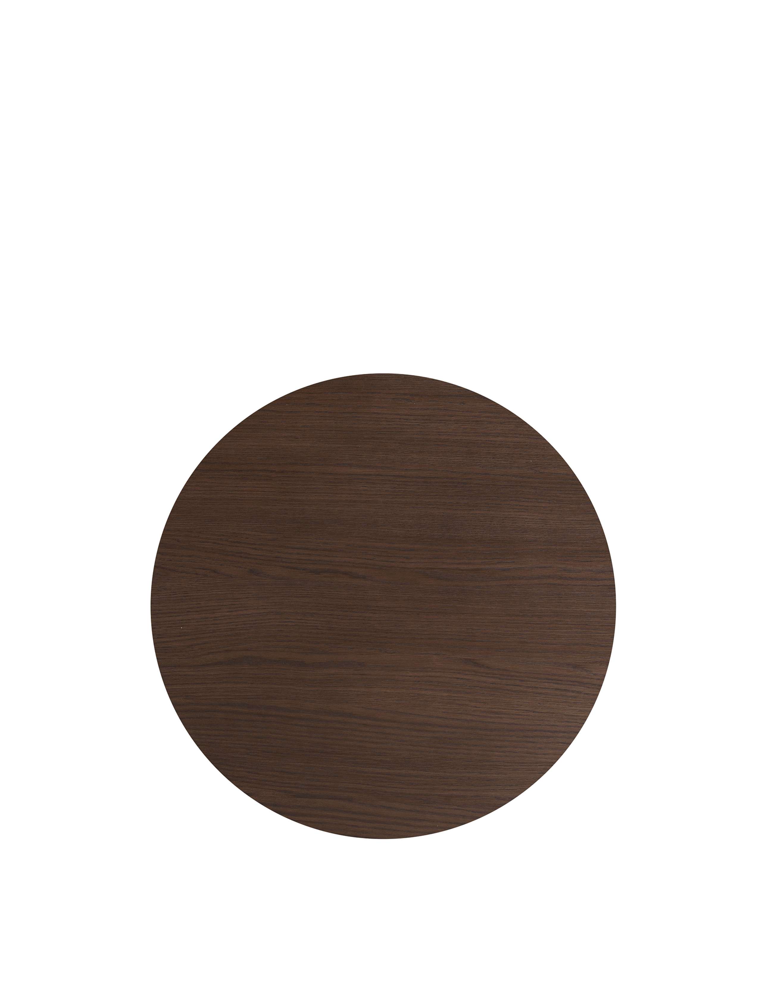 California Oak Walnut Finish Round Side Table 6 of 7