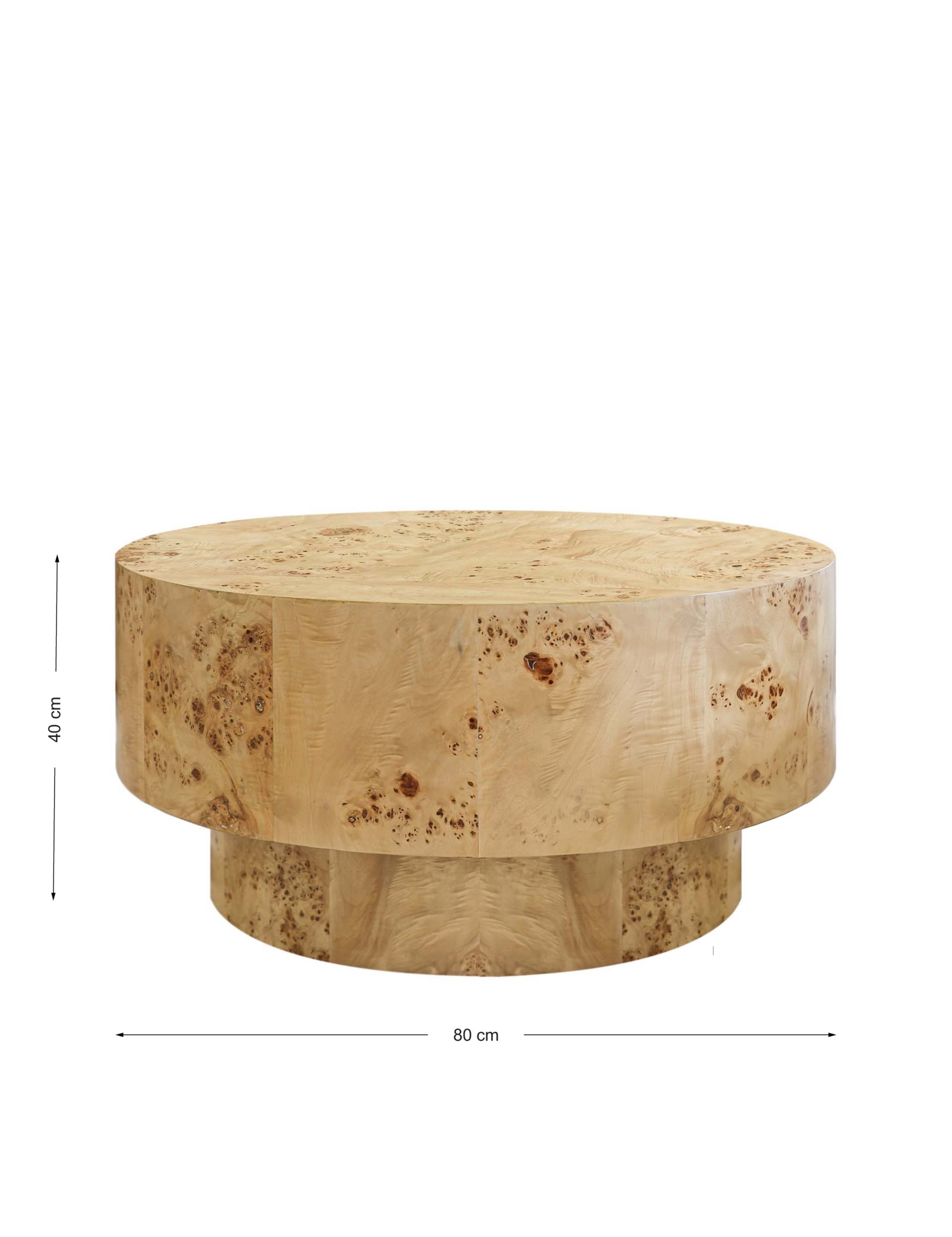 Lucca Round Walnut Coffee Table 5 of 5