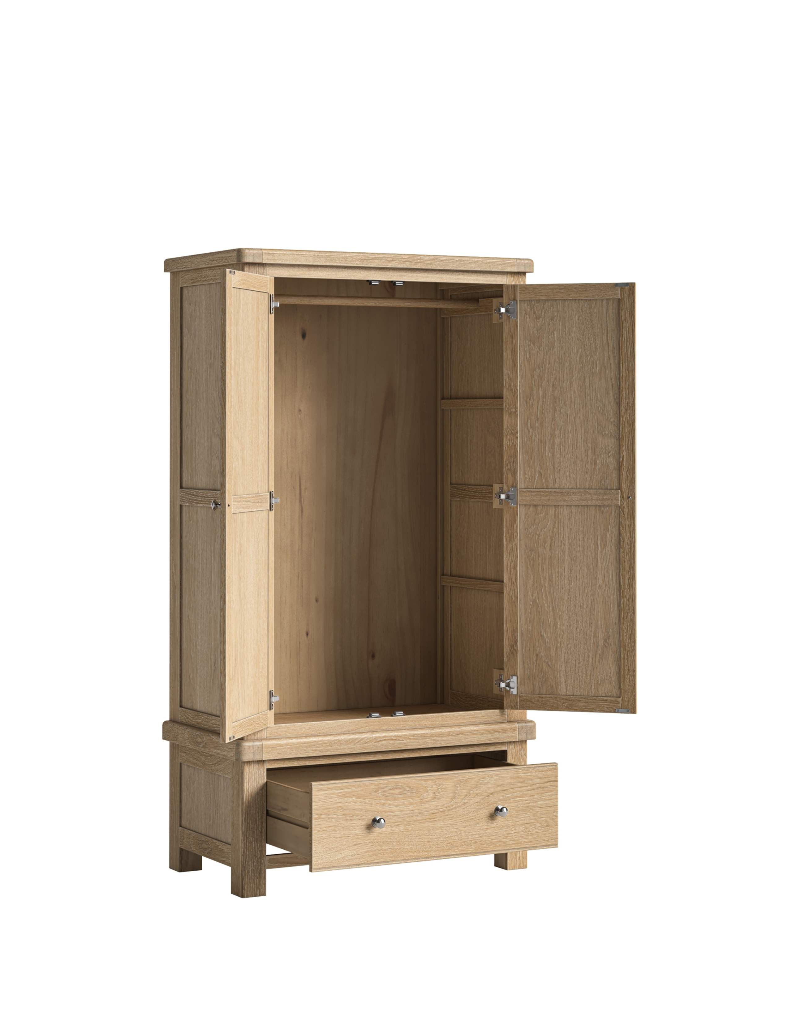 Normandy White Wash Two Door Wardrobe 5 of 6