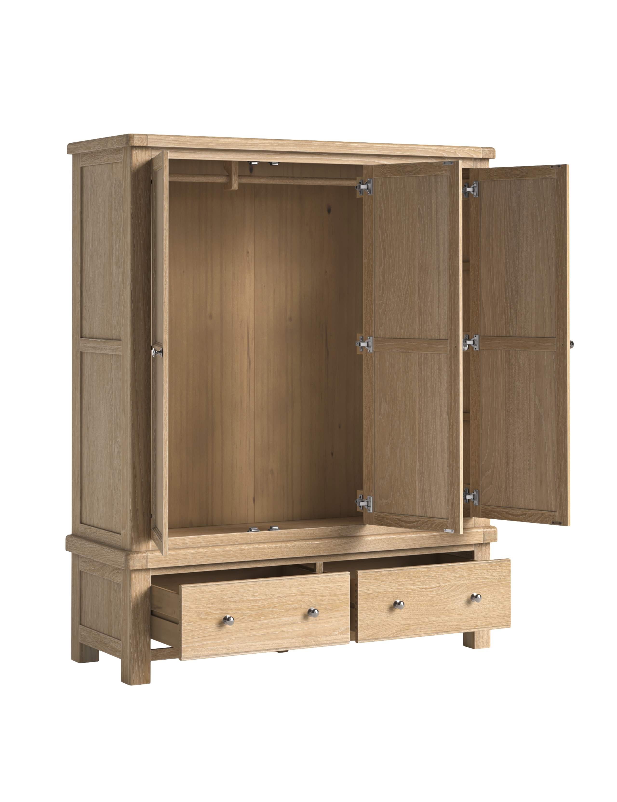 Normandy White Wash Triple Wardrobe 5 of 6