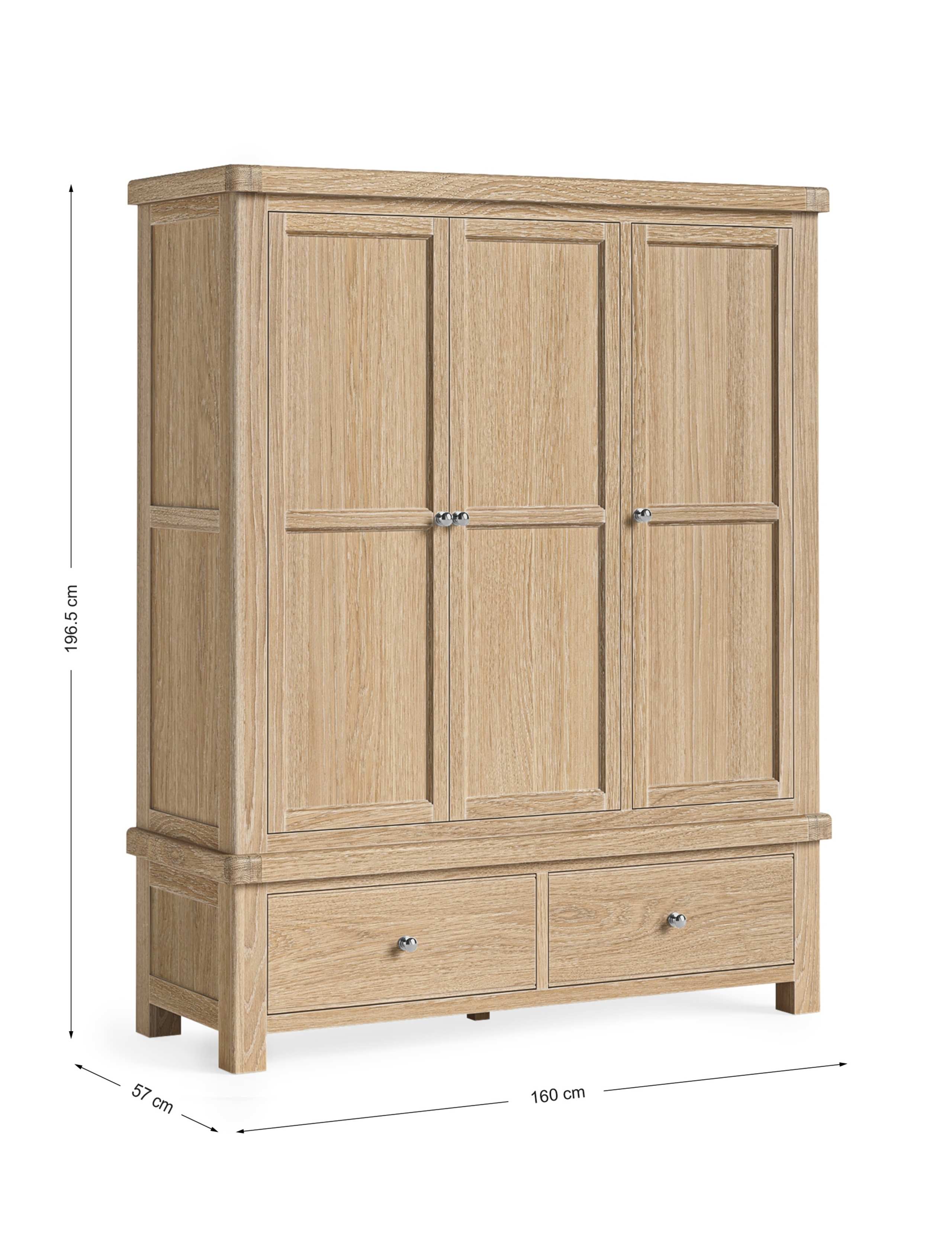 Normandy White Wash Triple Wardrobe 6 of 6