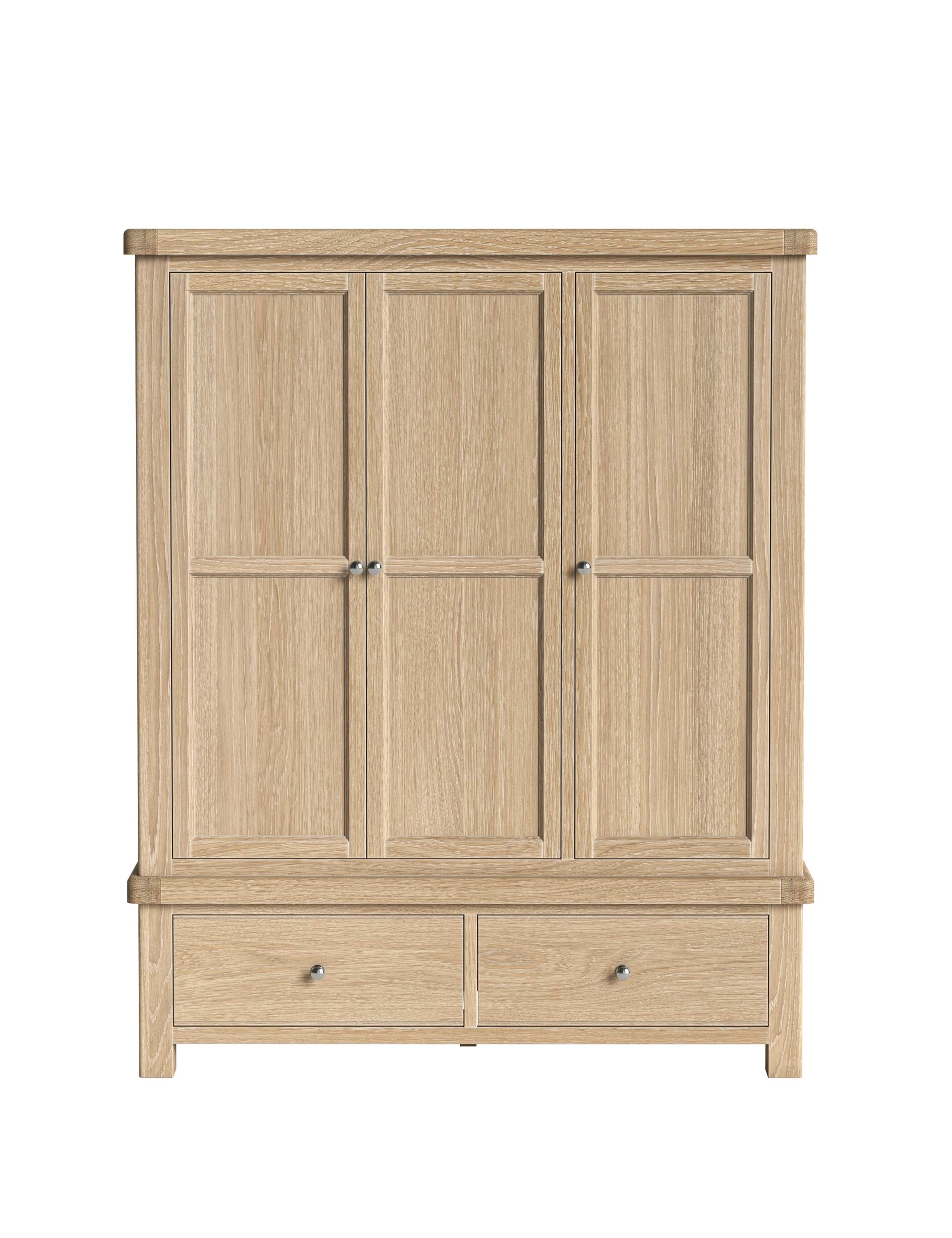 Normandy White Wash Triple Wardrobe 2 of 6