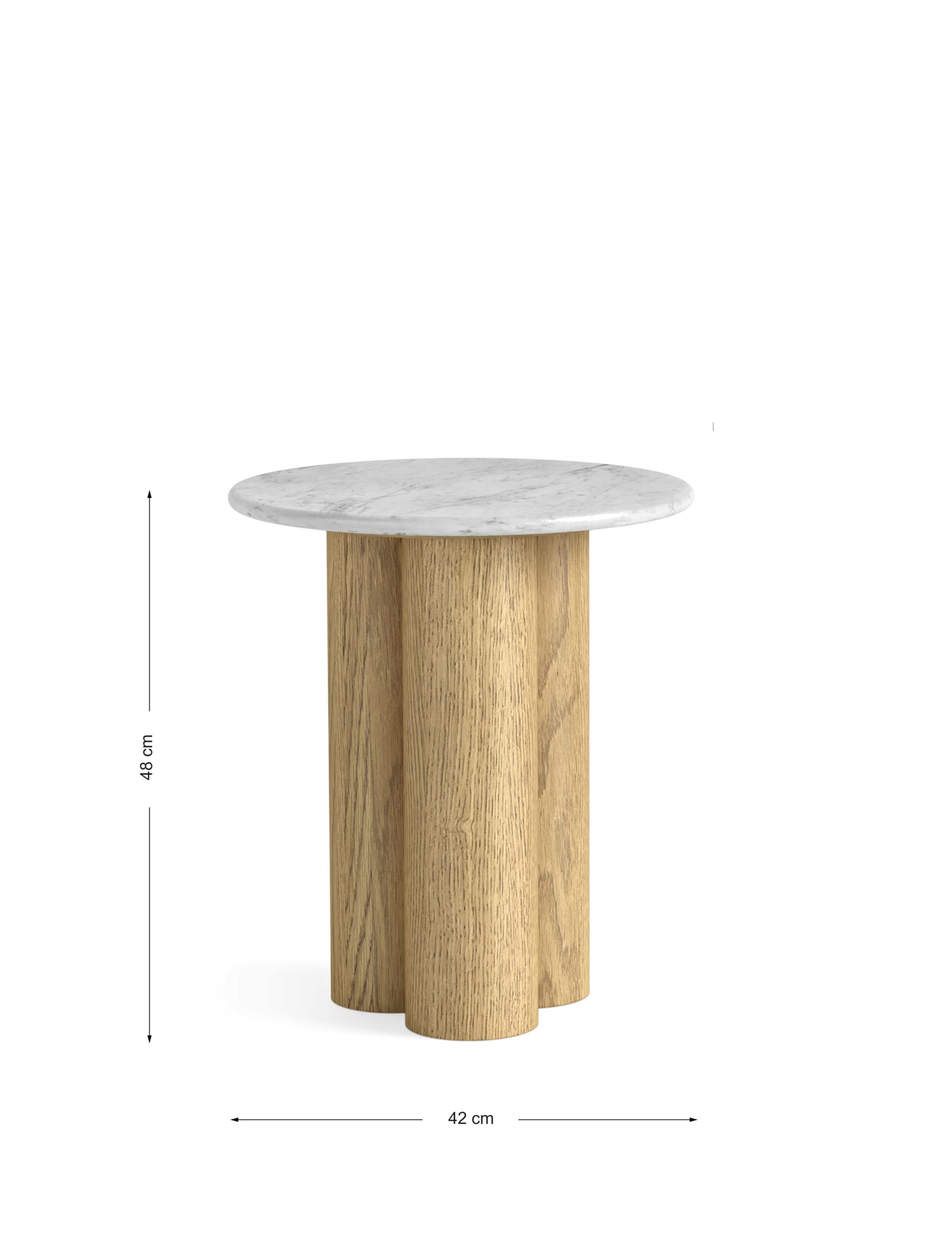 Phoenix Marble Top Round Side Table 5 of 5
