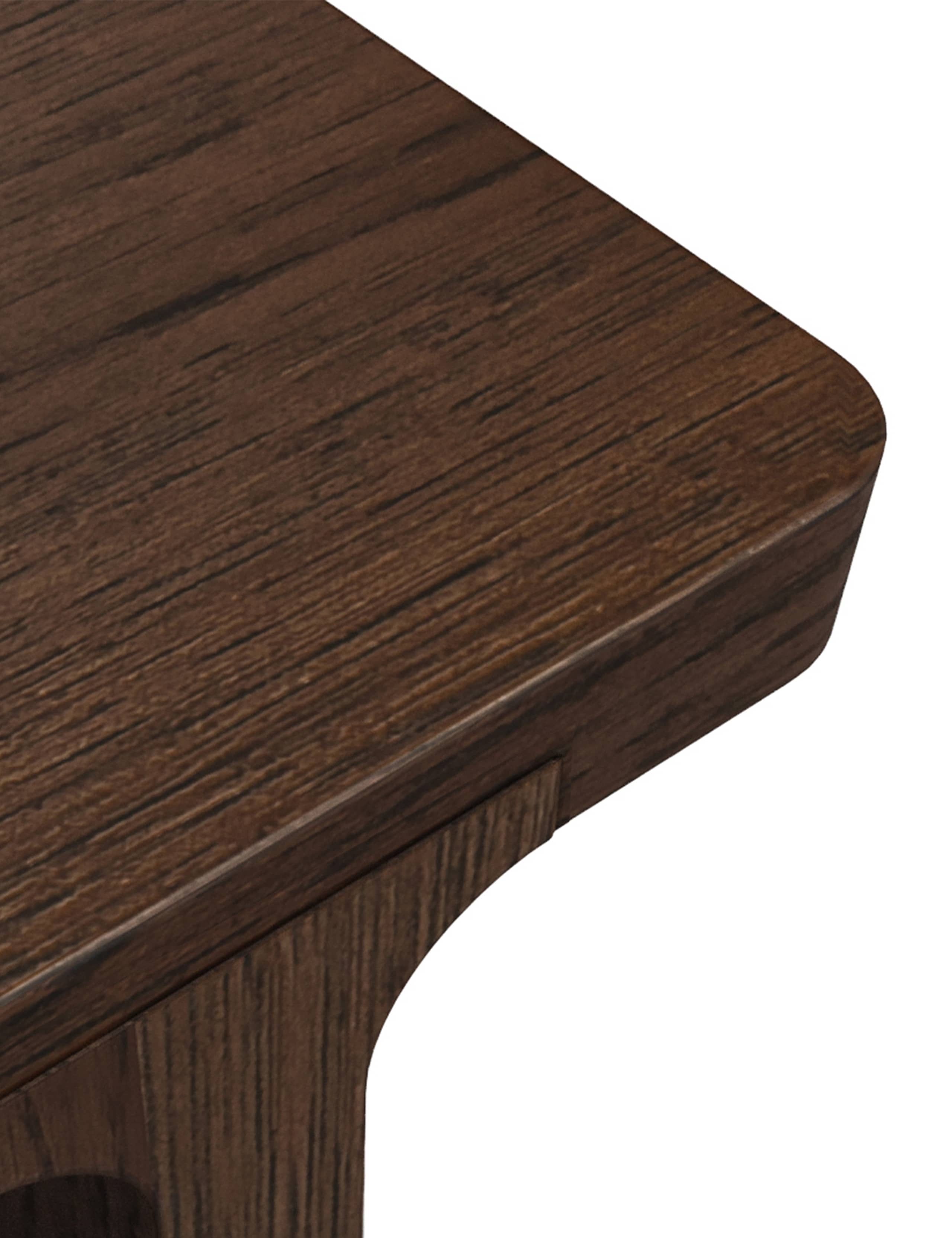 California Oak Walnut Finish Dining Table 3 of 6