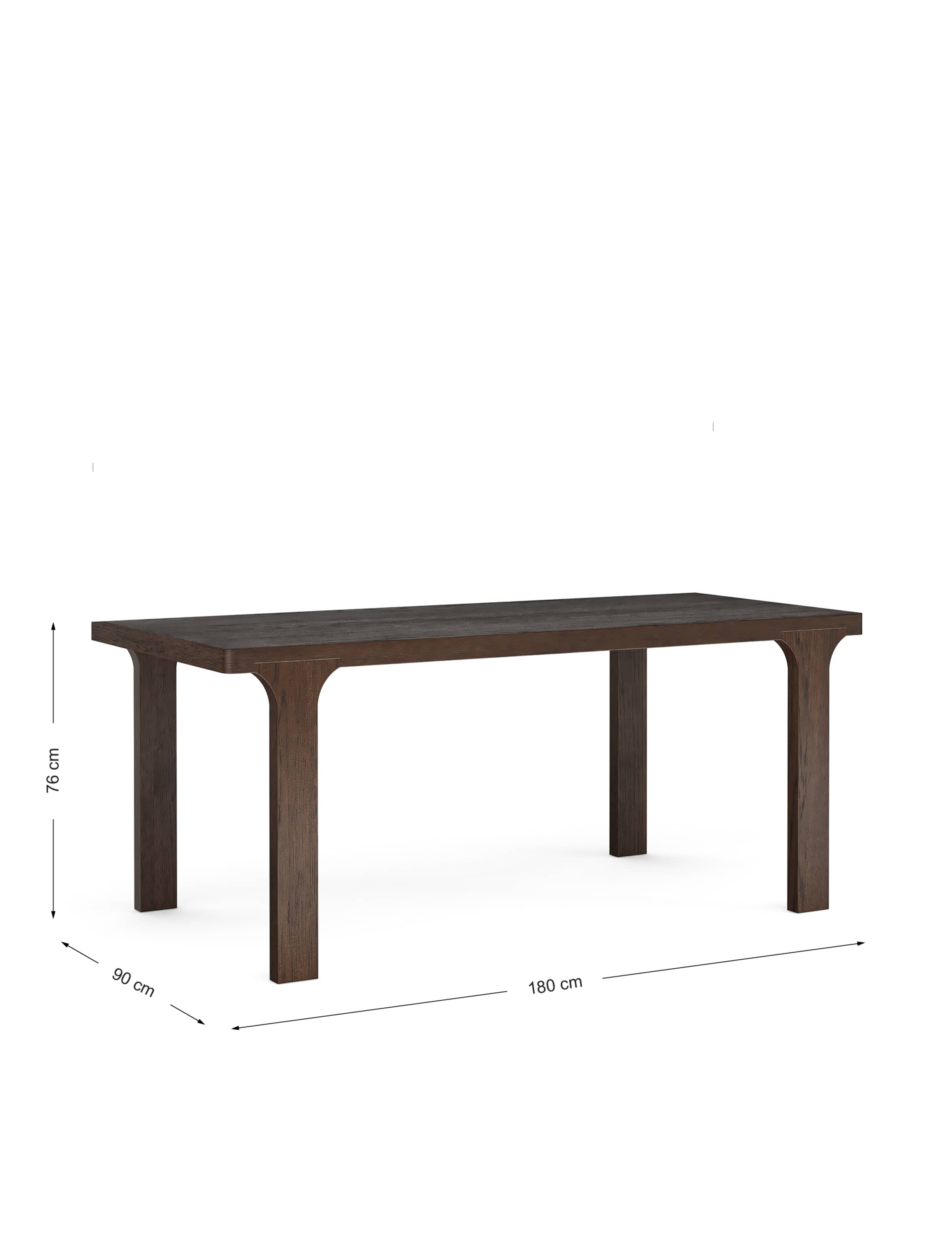 California Oak Walnut Finish Dining Table 6 of 6