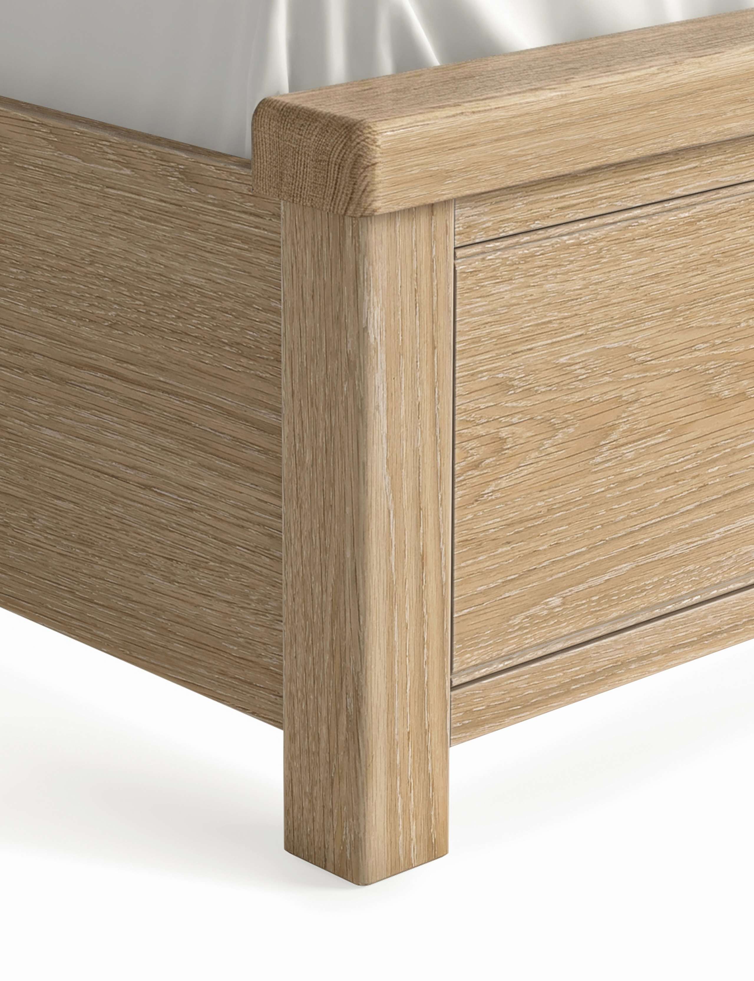 Normandy White Wash Two Drawer Storage Bed 3 of 5