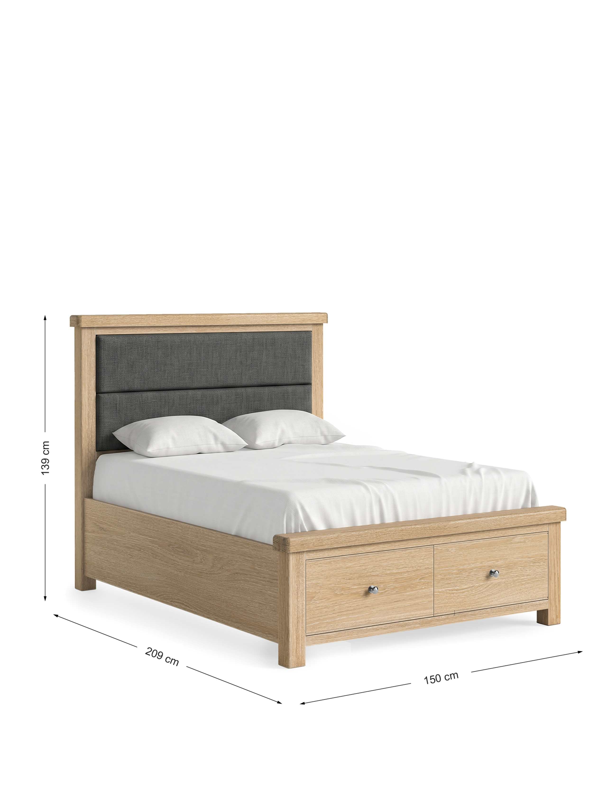Normandy White Wash Two Drawer Storage Bed 5 of 5