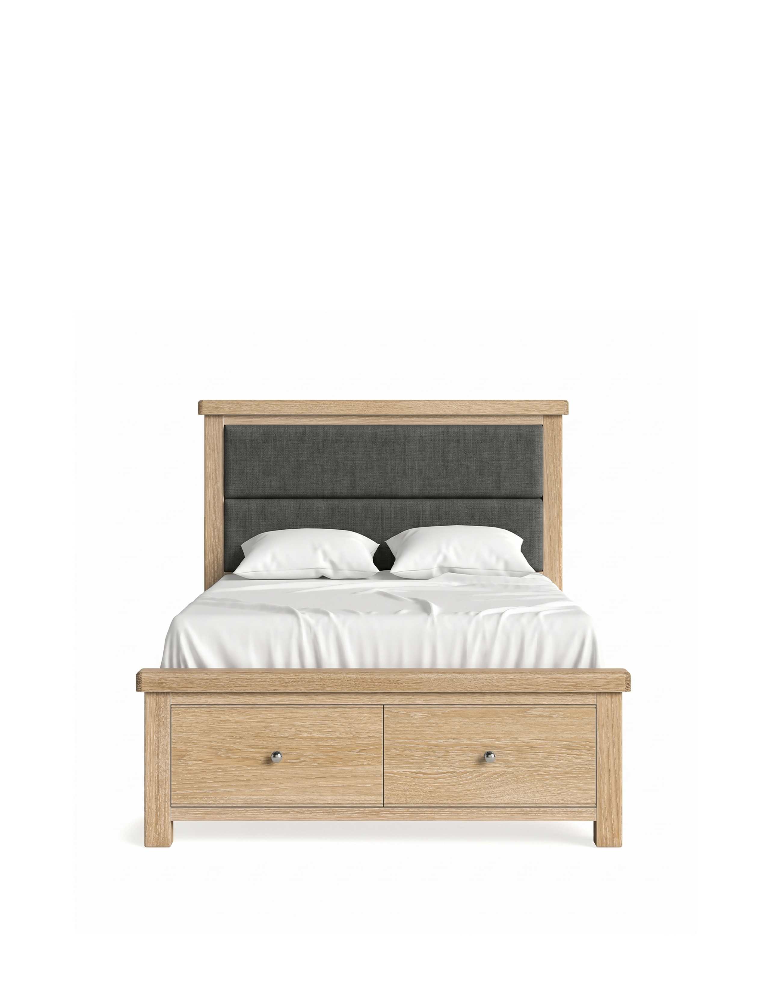 Normandy White Wash Two Drawer Storage Bed 2 of 5