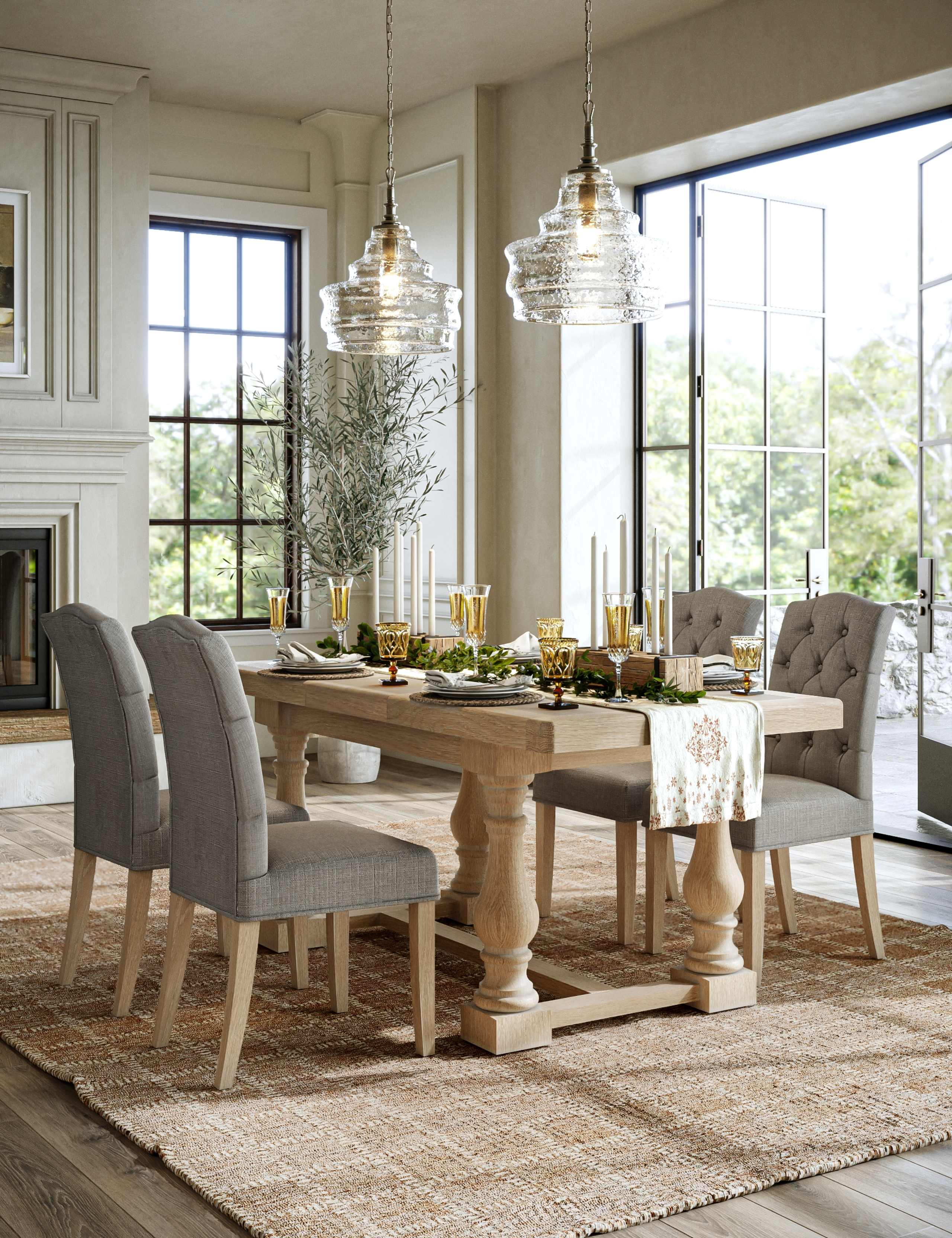 Normandy Small Trestle White Wash Extending Dining Table 1 of 7